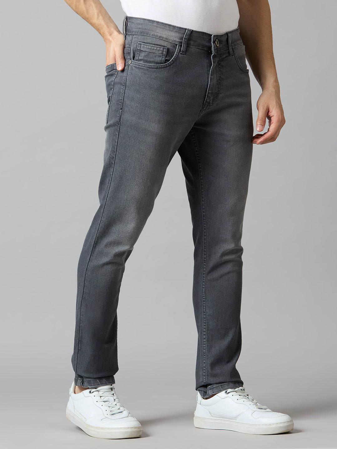 TCI Men Grey Slim Fit Jeans