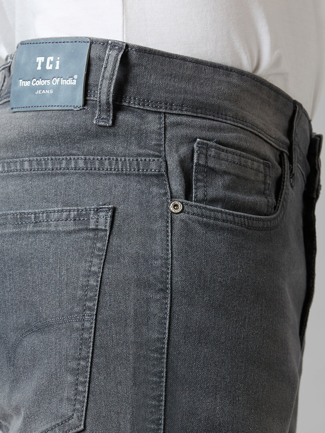TCI Men Grey Slim Fit Jeans