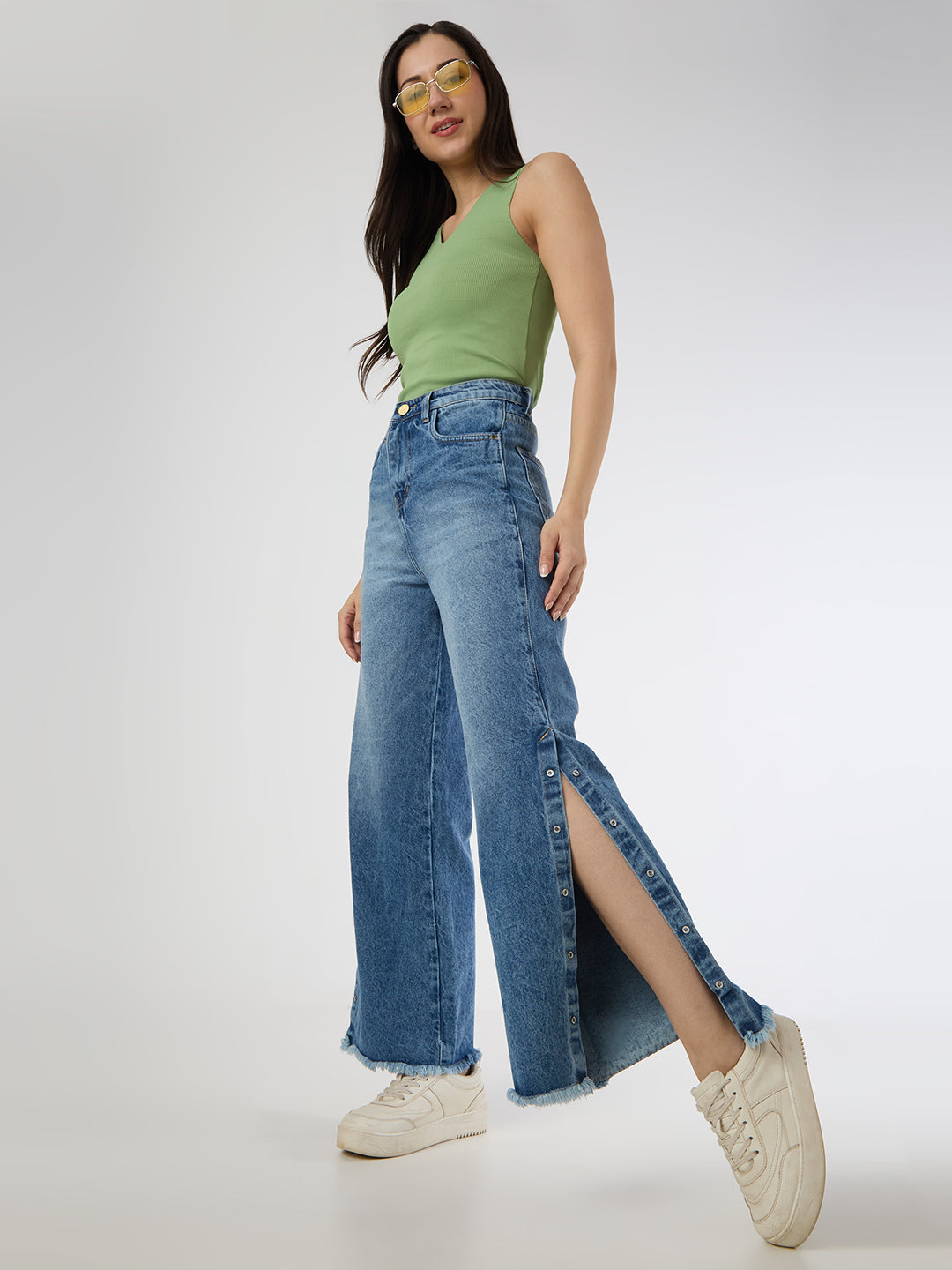 Cefalu side slit jeans modern-retro