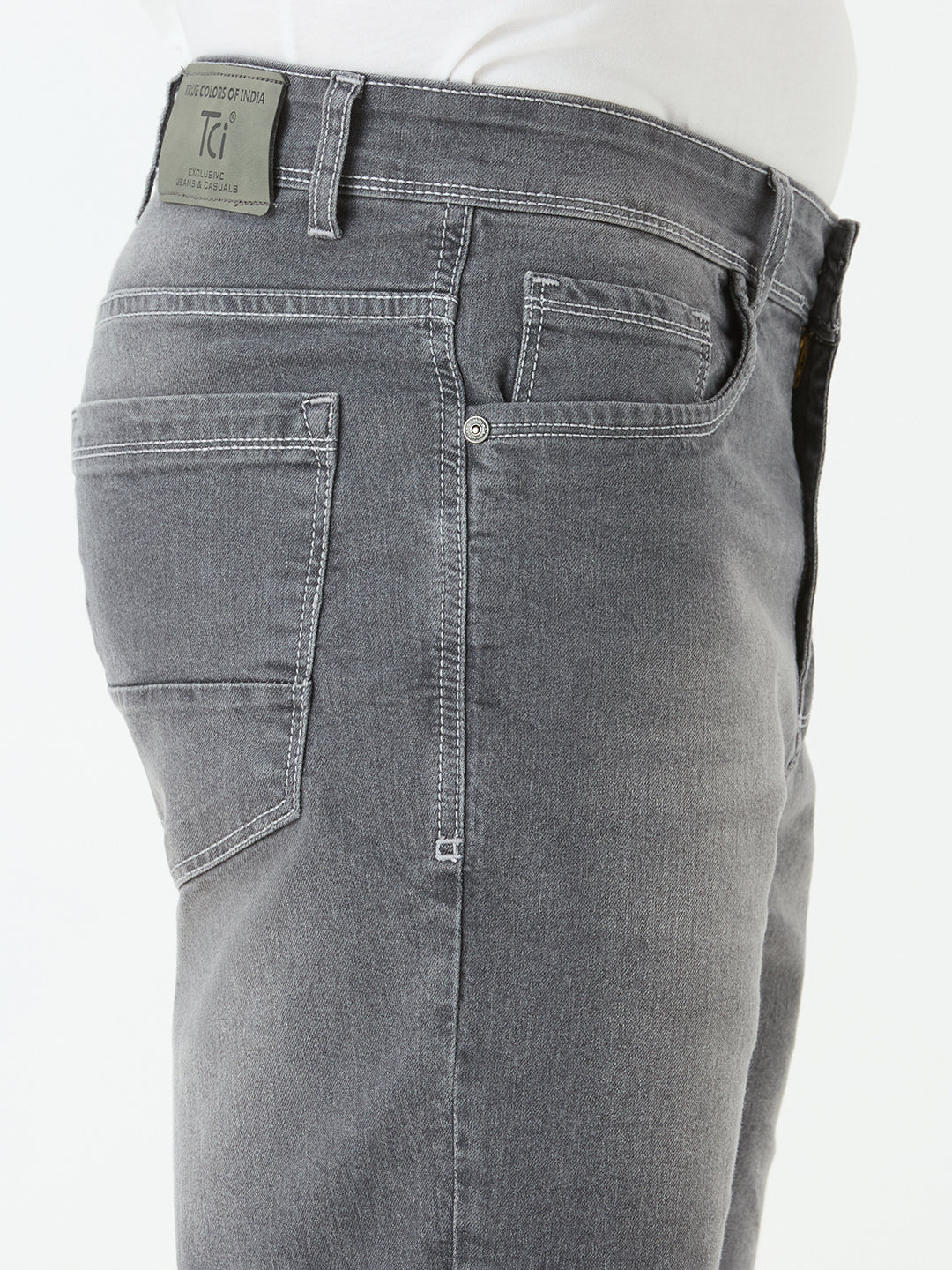 TCI denim casual shorts grey