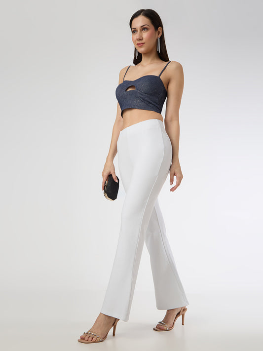 CEFALU Women's Flared Pant In White