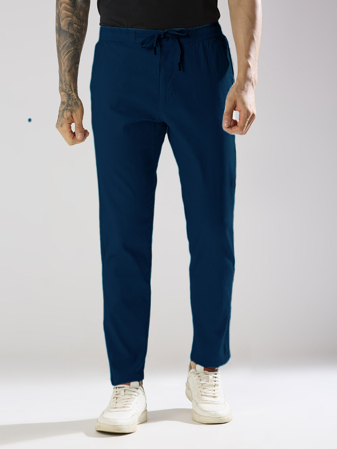 TCI Men Navy Blue Trousers