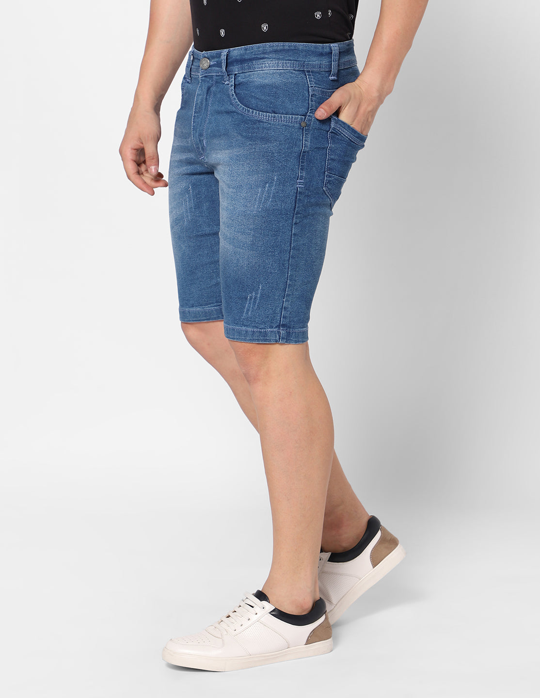 TCI Men’s Light Blue Denim Shorts - Regular Fit (Sizes 28 to 38)