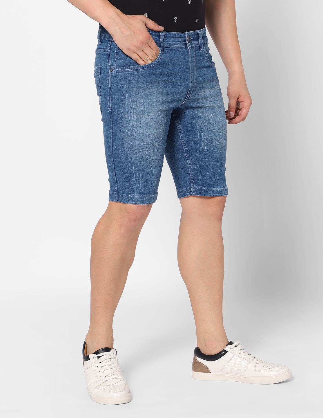 TCI Men’s Light Blue Denim Shorts - Regular Fit (Sizes 28 to 38)