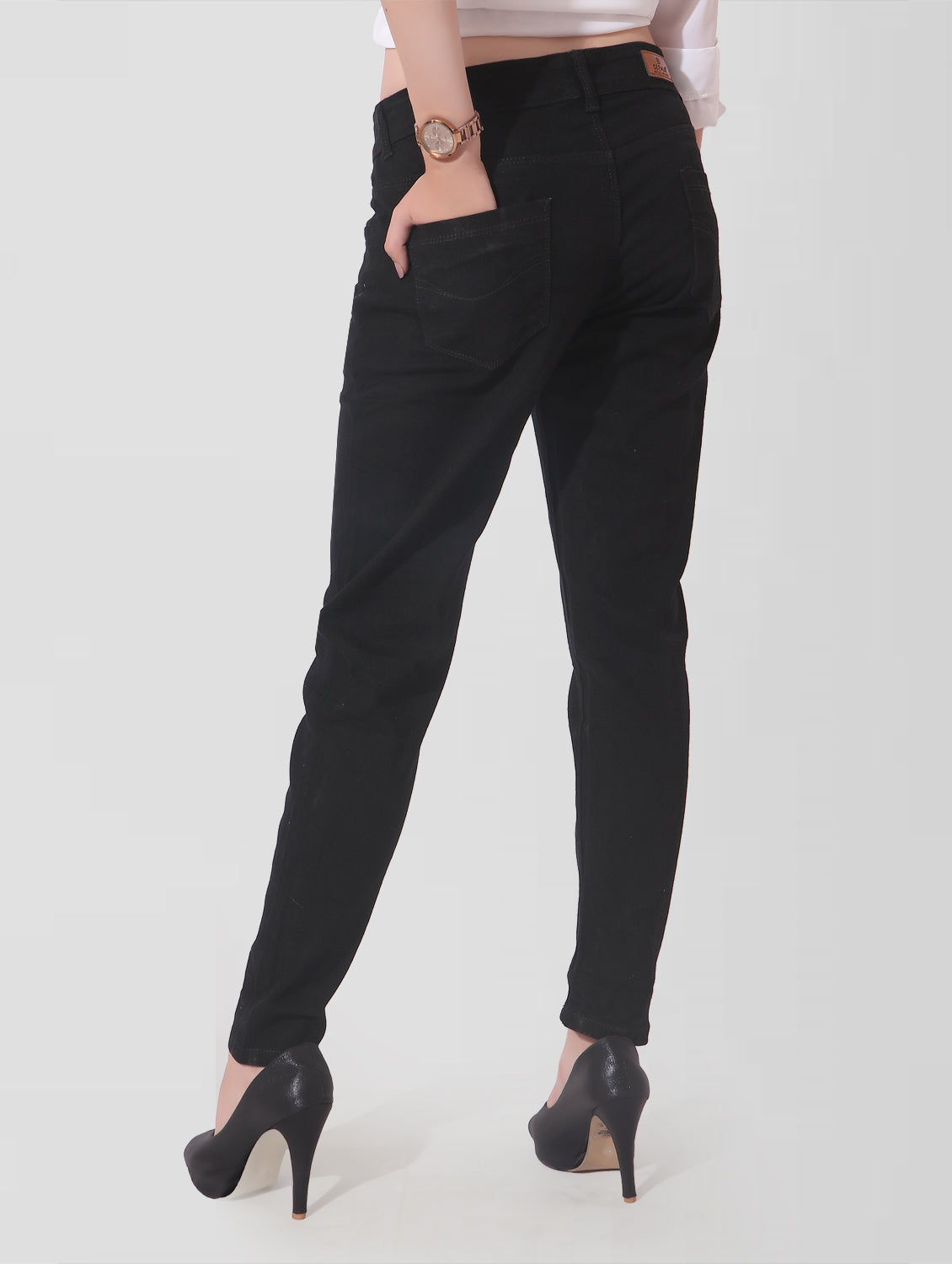 Cefalu Women’s Black Skinny Jeans - Cotton Polyester Lycra Blend (Sizes 28 to 36)