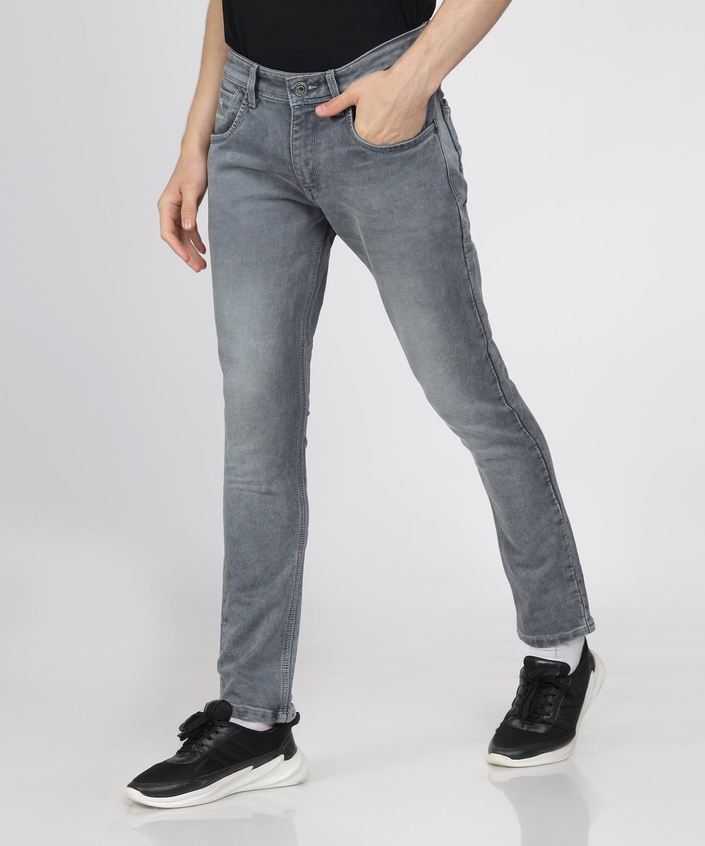 Detail shot of the trendy whiskers on TCI Men’s Slim Fit Stretchable Jeans.