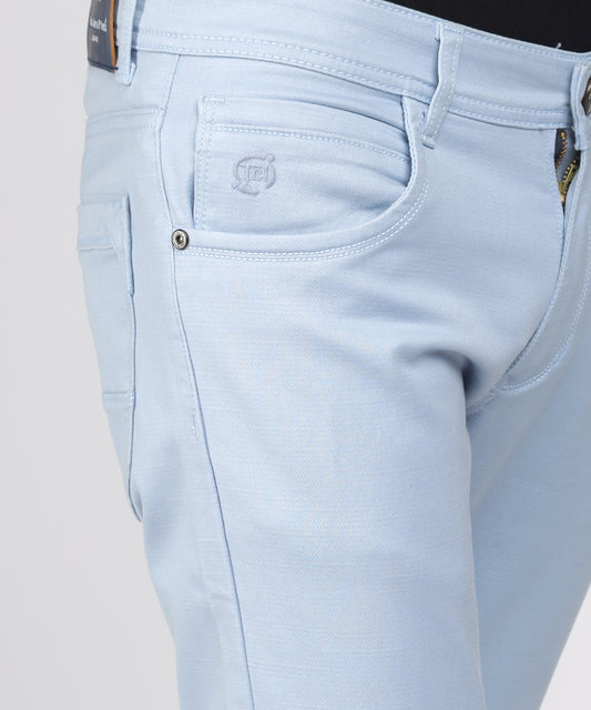 Detail of the premium cotton knitt sulphar fabric of TCI trousers.