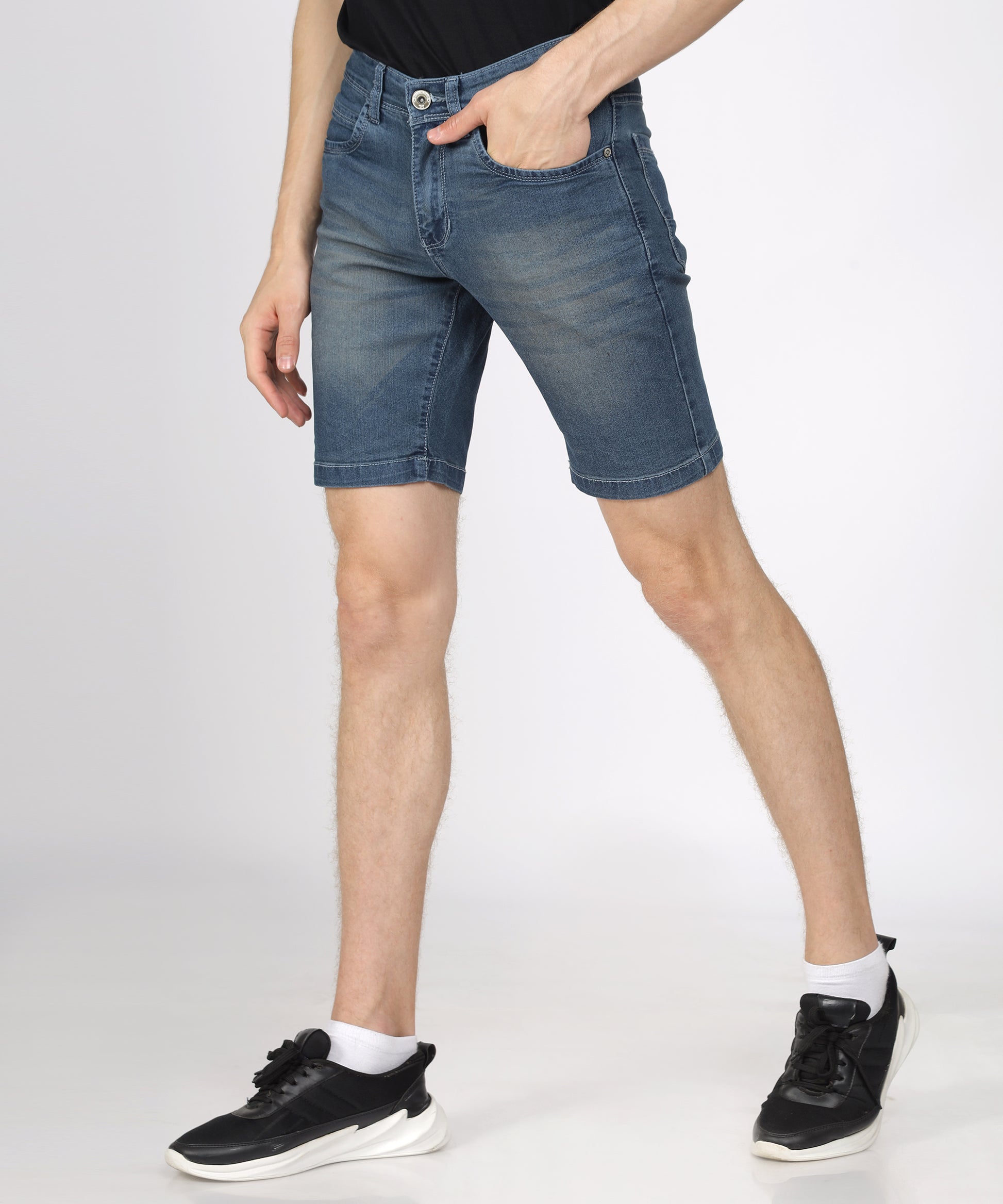 Functional pockets of TCI Men’s Denim Shorts for added convenience.