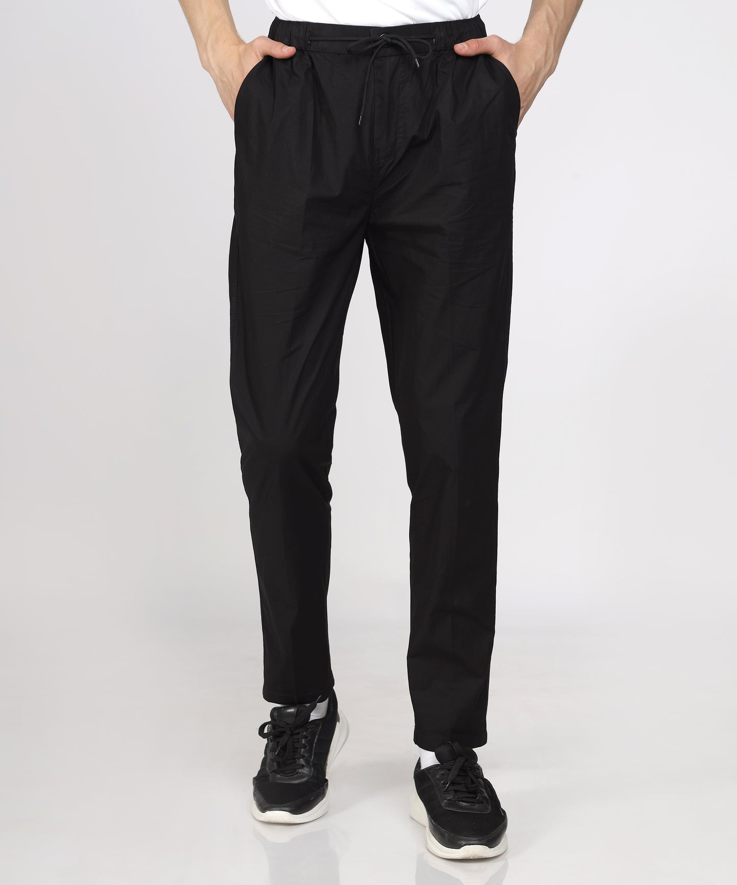 TCI Men’s Black Comfort Fit Cotton Trouser displayed.