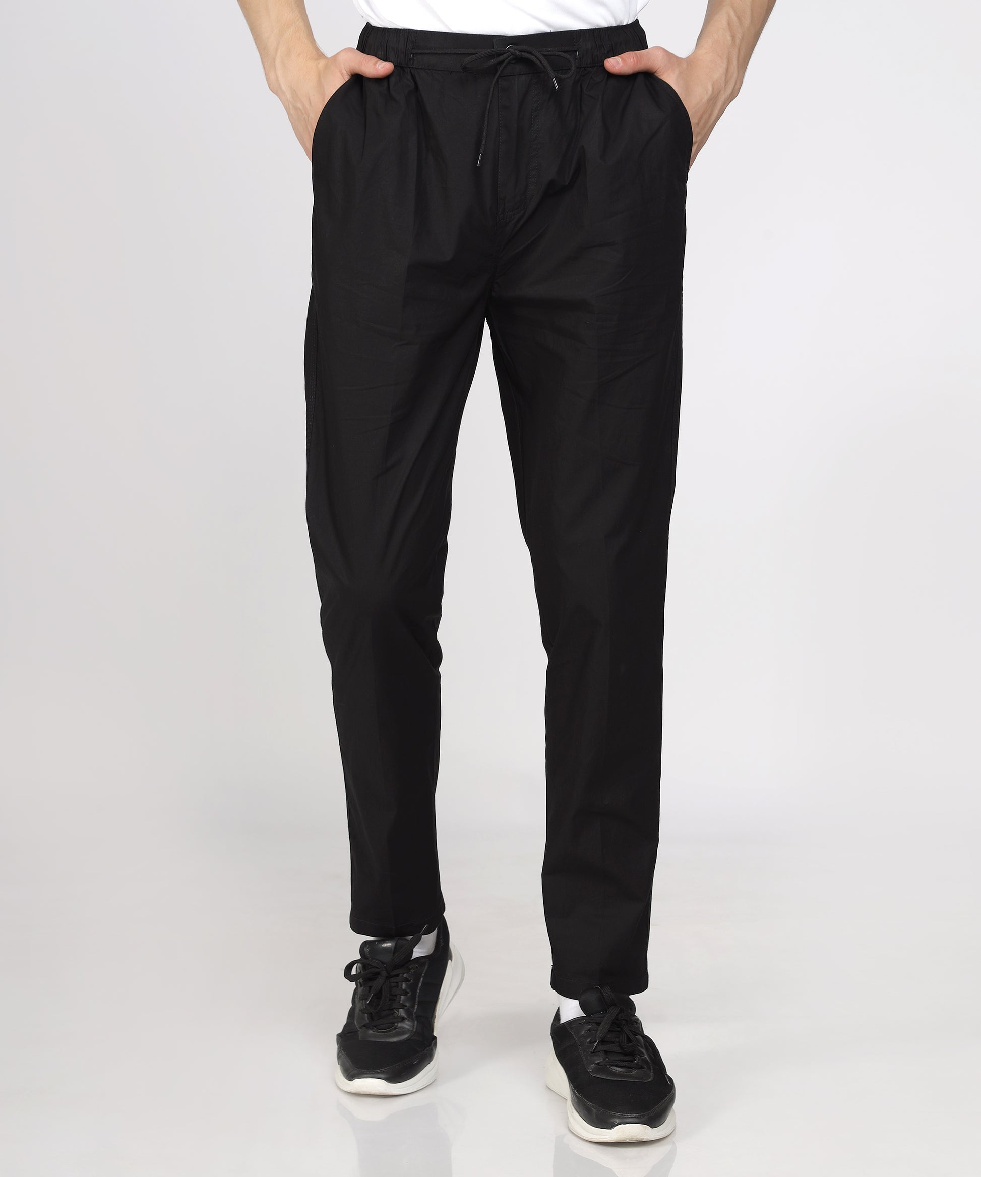 TCI Men’s Black Comfort Fit Cotton Trouser displayed.