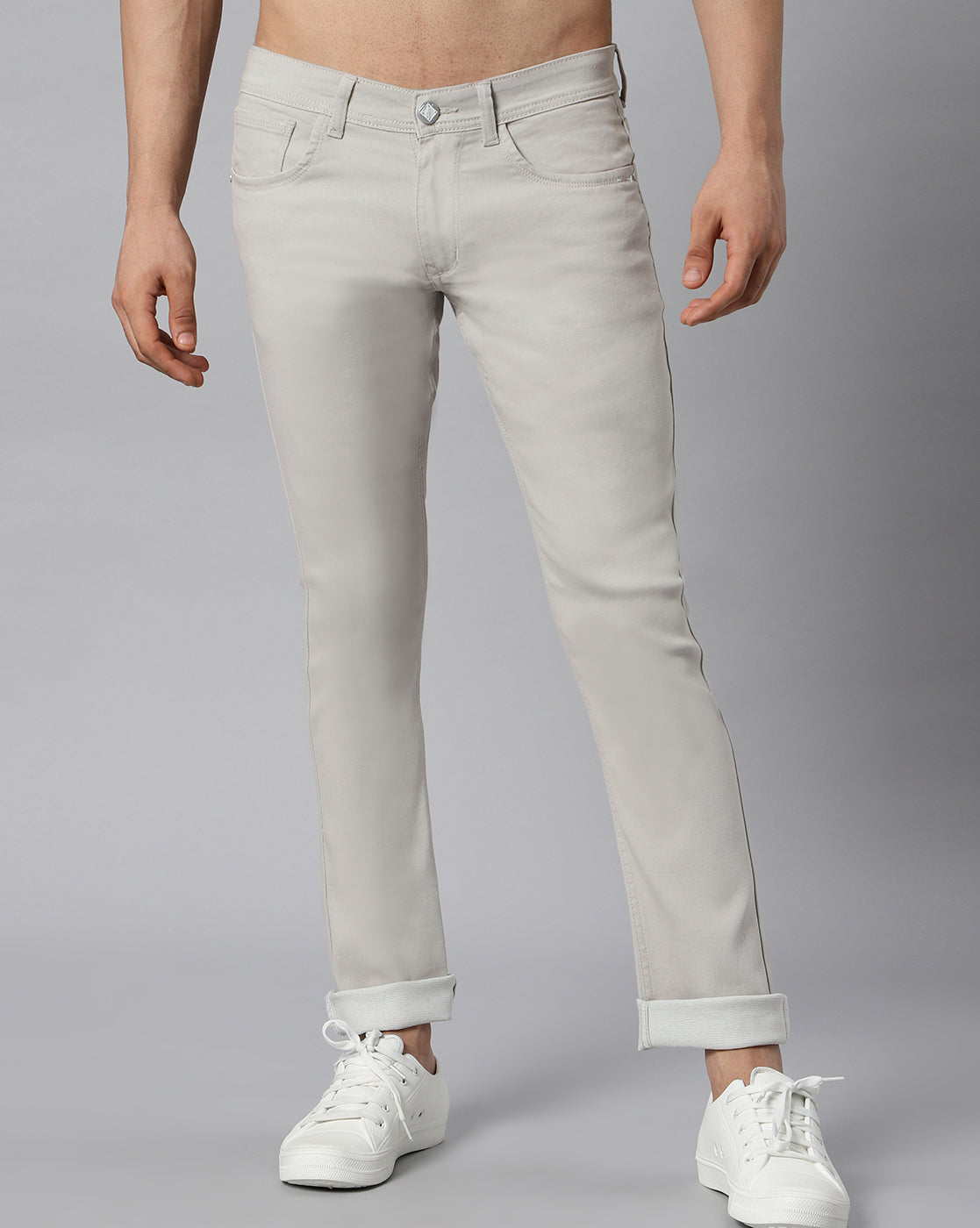 True Colors of India®️ (TCI) Men Ash Grey Slim Fit Jeans