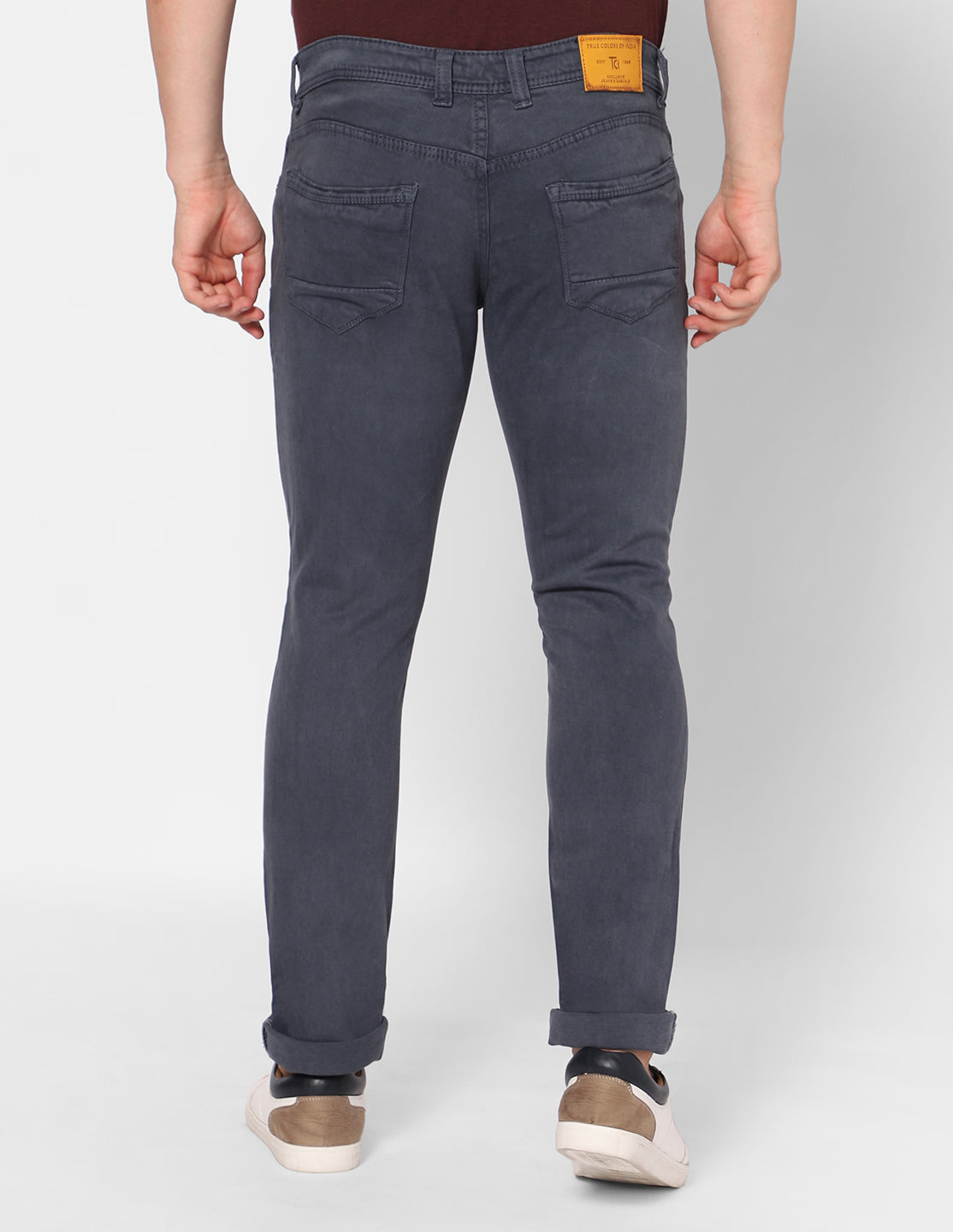 TCI Men’s Grey Denim Jeans – Back view highlighting the functional pockets and overall fit.