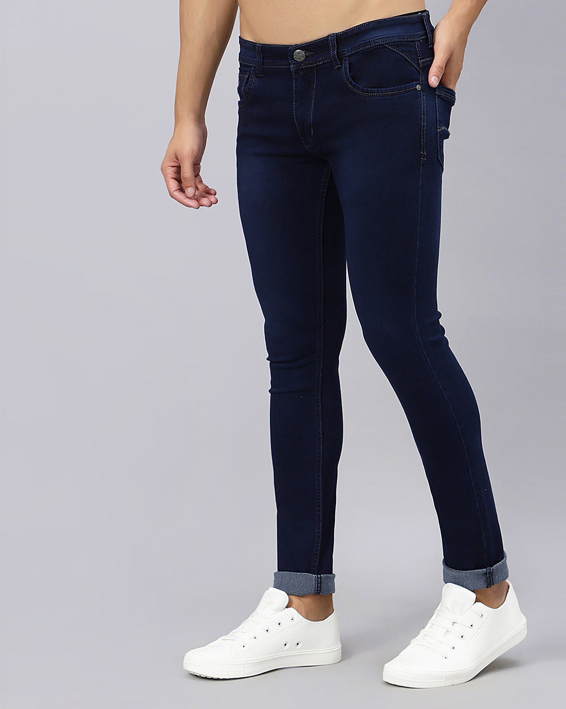 side view of TCI (True Colors of India) Regular Men Blue Jeans