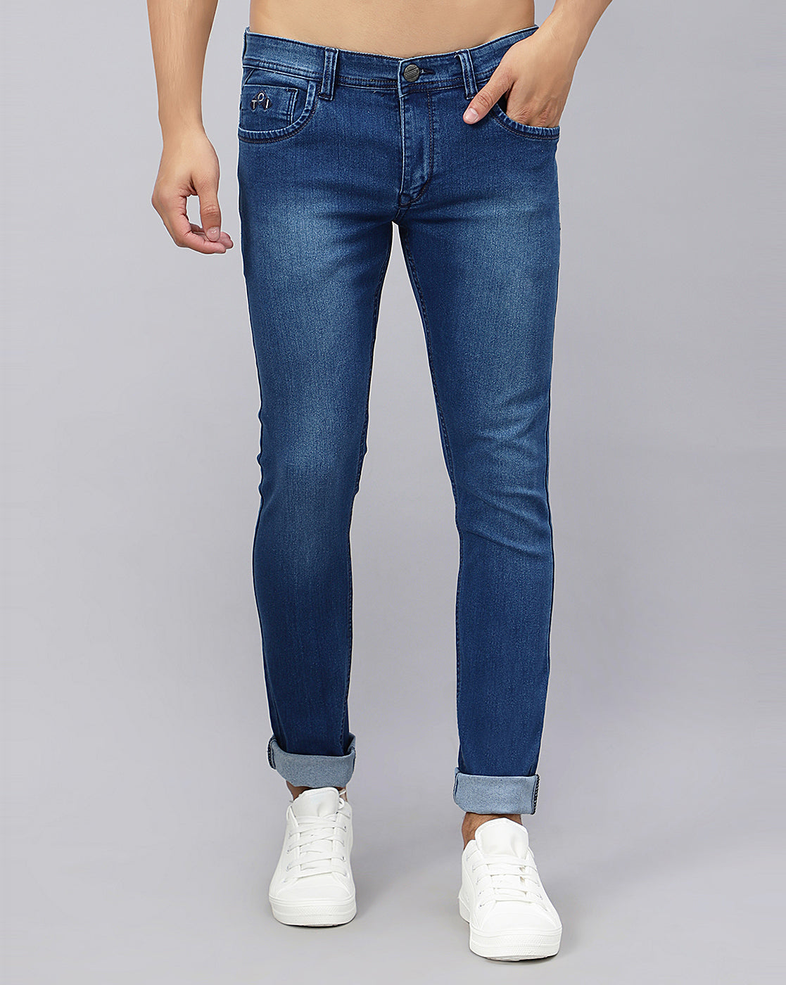 front view of TCI (True Colors of India) Regular Men Blue Jeans