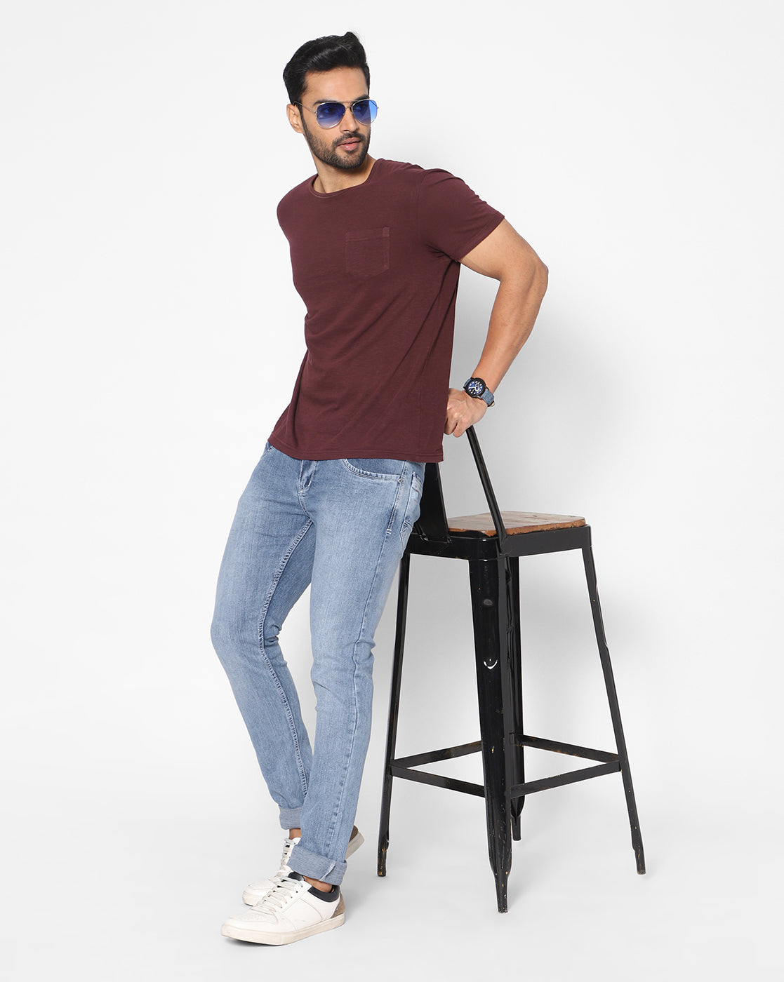 True Colors of India®️ (TCI) Men Regular Fit Light Blue Cotton Jeans