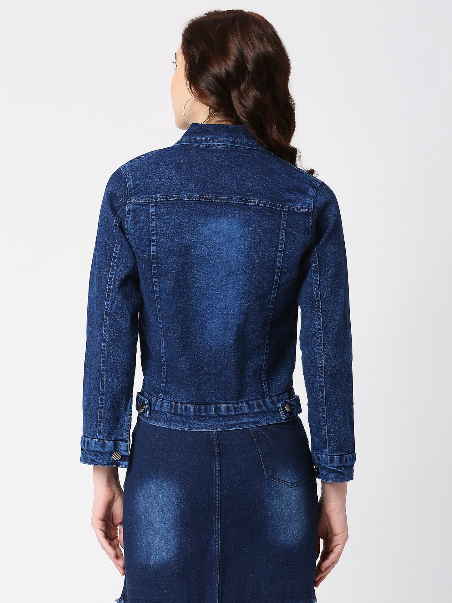 Cefalu®️ Women Denim Cotton Blue Jacket