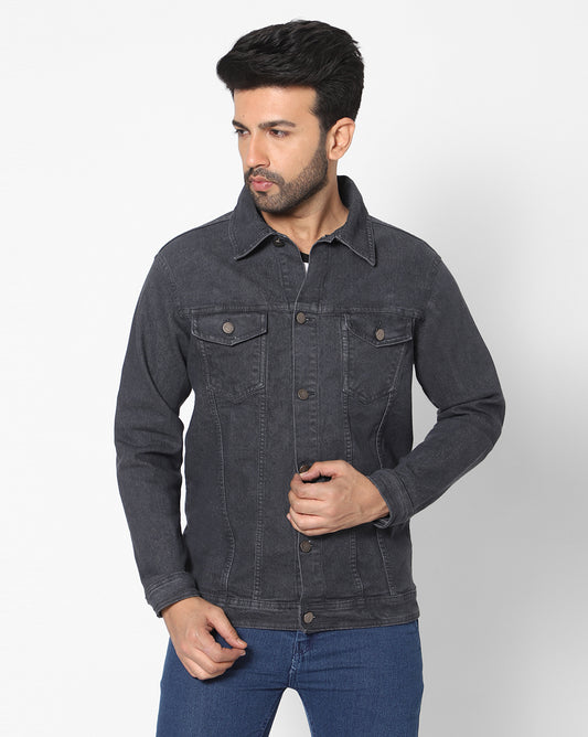 True Colors of India®️ (TCI) Men Dark Gray Cotton Jacket