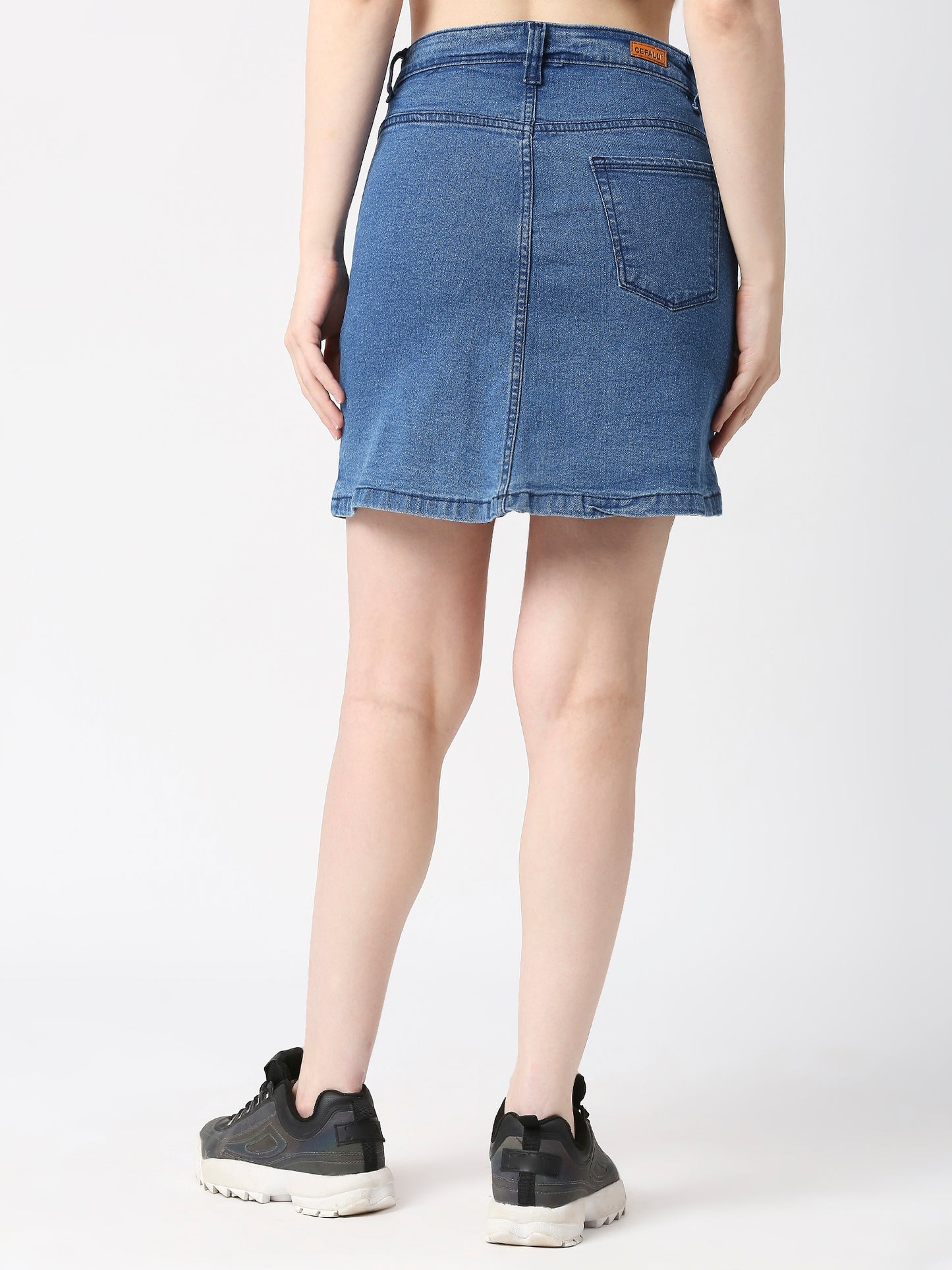 Cefalu®️ Women Light Blue Denim Cotton Skirt