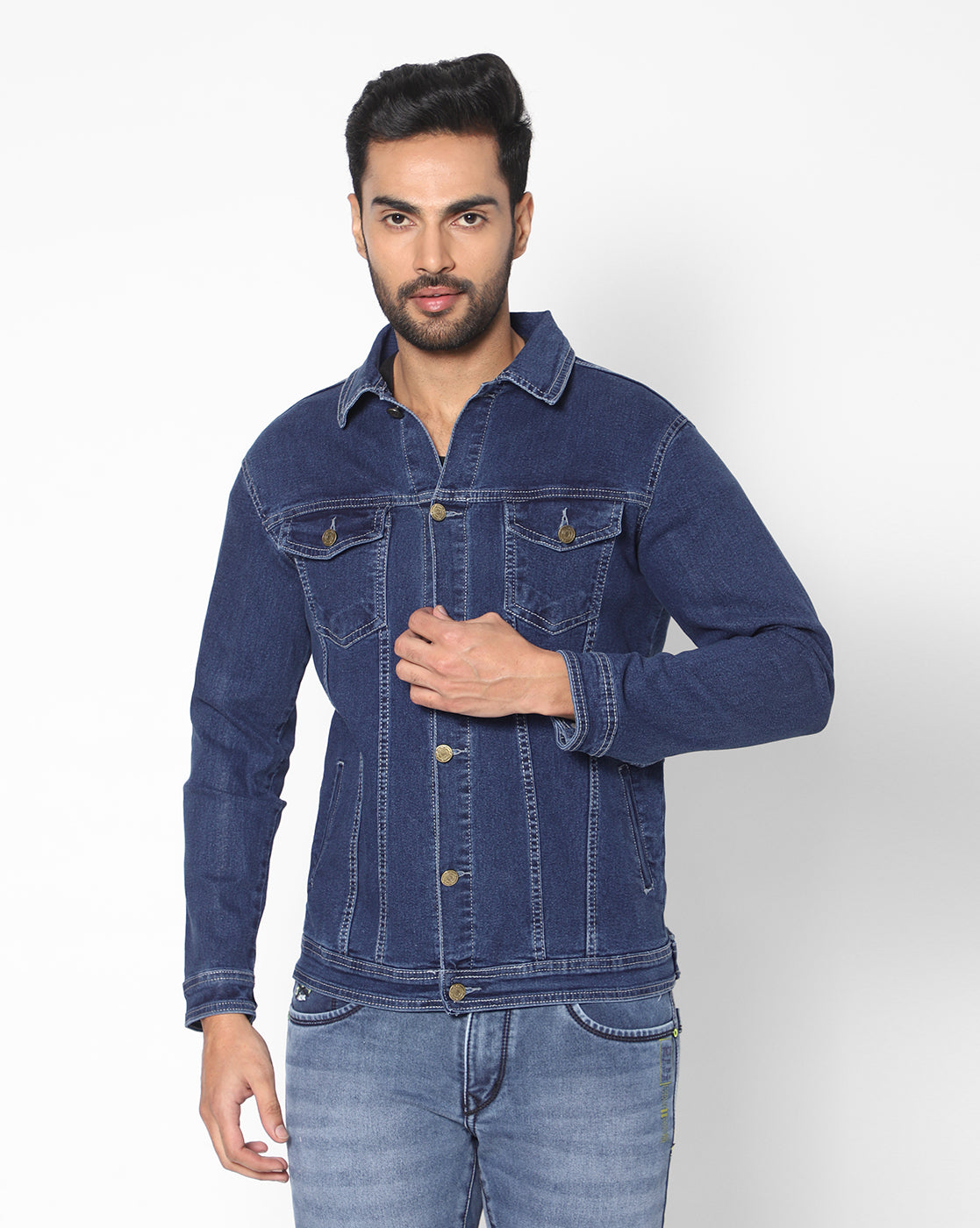 True Colors of India®️ (TCI) Men blue cotton Denim Jacket