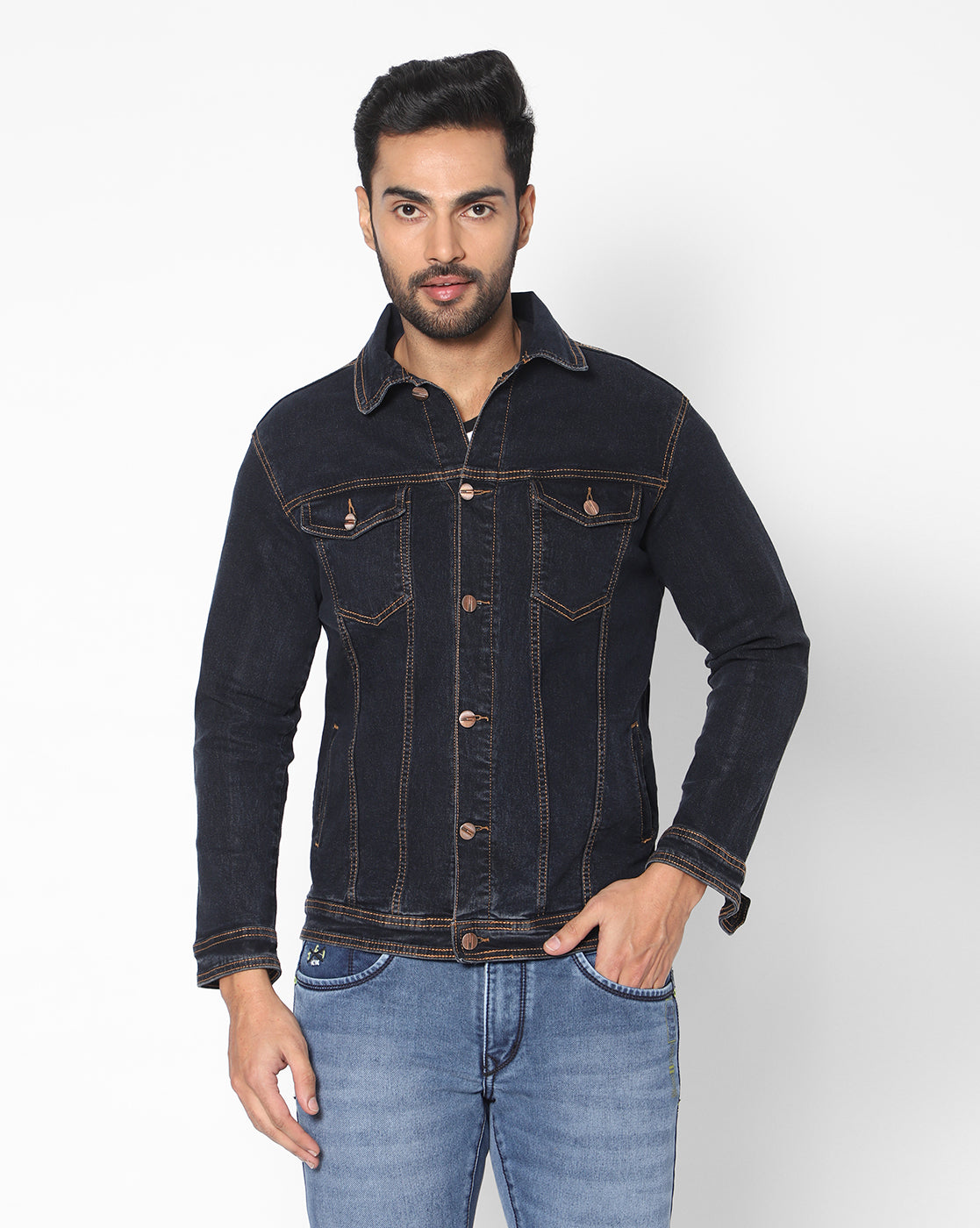 True Colors of India®️ (TCI) Men Carbon Black Denim Jacket