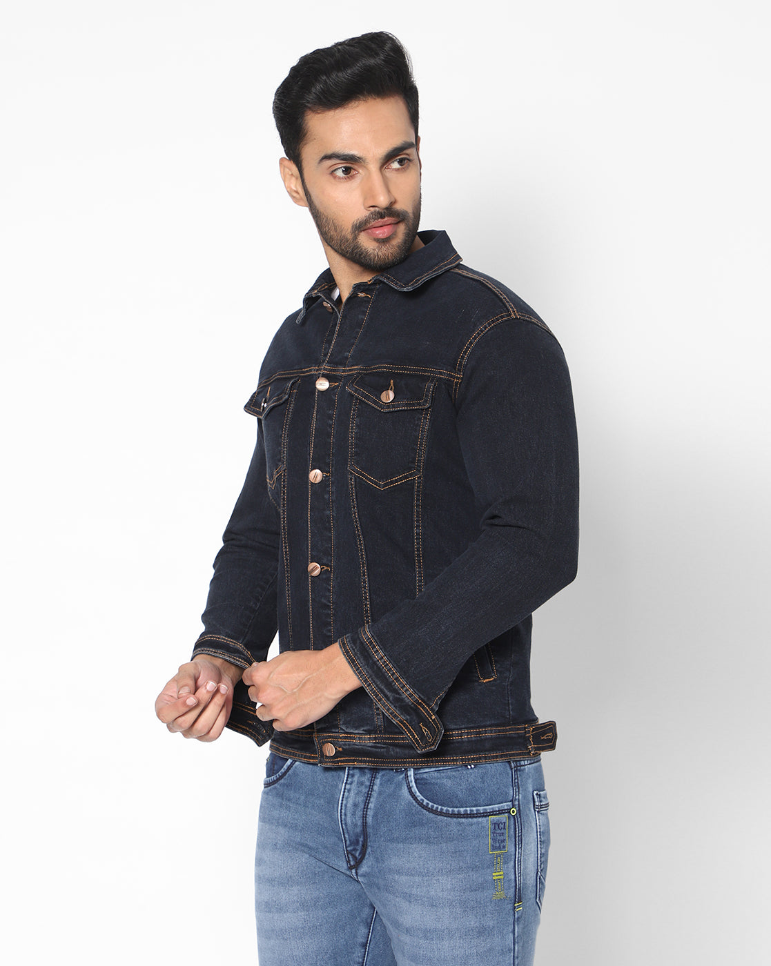 True Colors of India®️ (TCI) Men Carbon Black Denim Jacket