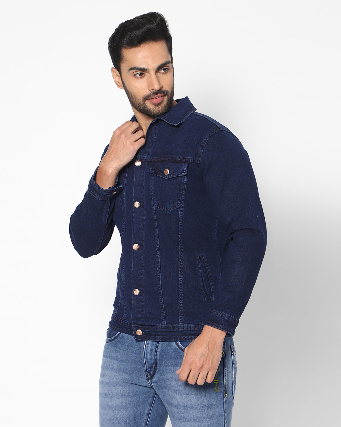 True Colors of India®️ (TCI) Men Ink blue cotton Denim Jacket