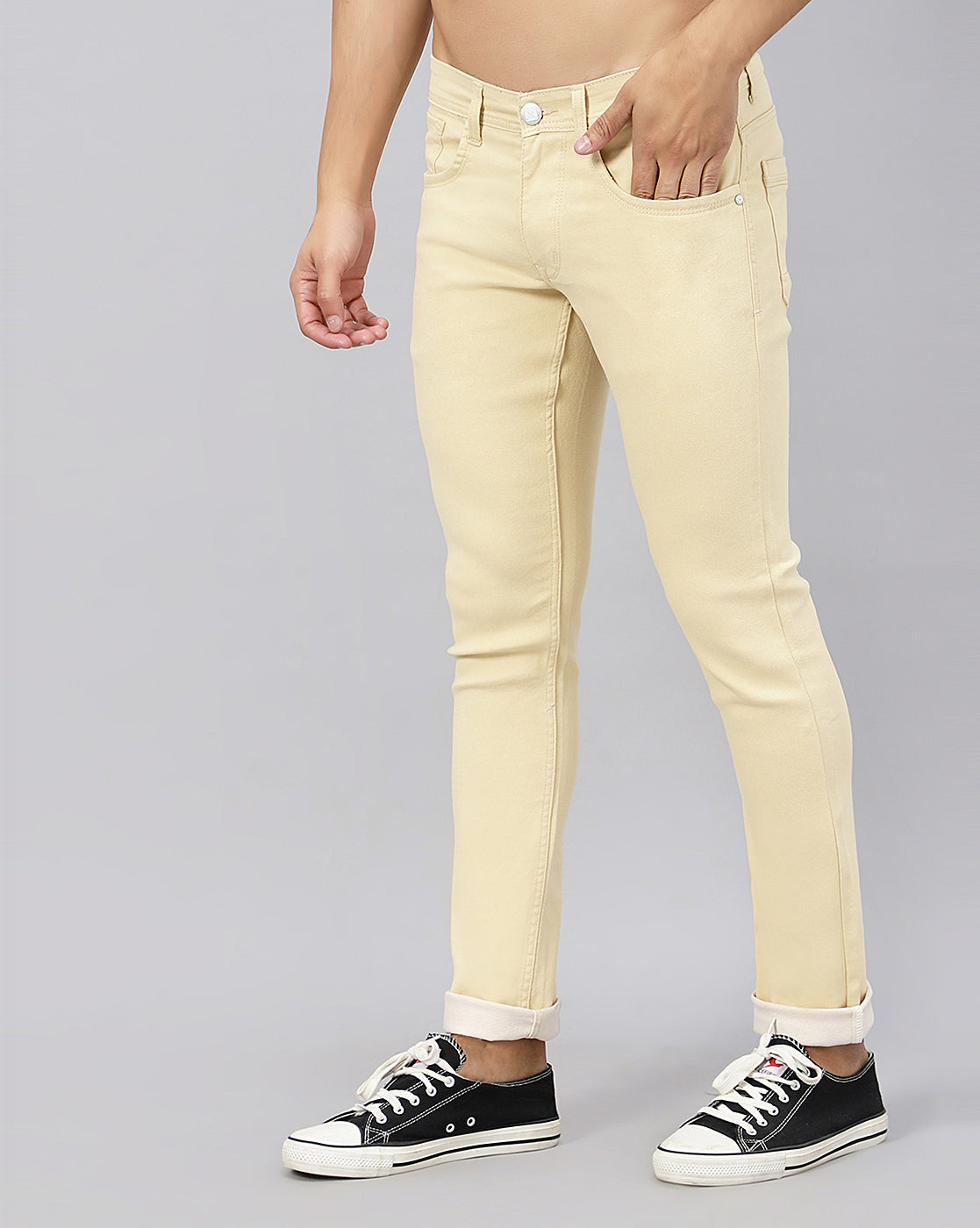 True Colors of India®️ (TCI) Men Beige Slim Fit Jeans