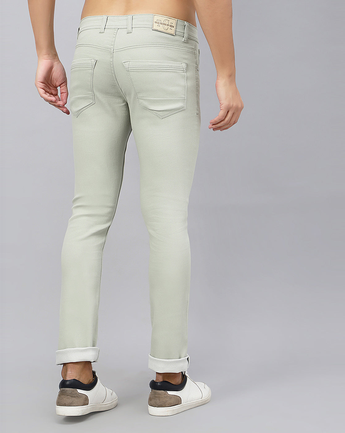 True Colors of India®️ (TCI) Men Light Pista Slim Fit Jeans