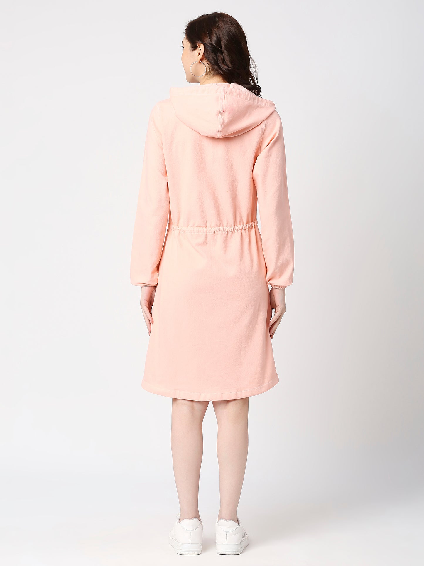 Cefalu®️ Women Denim Pink Hoodie Dress