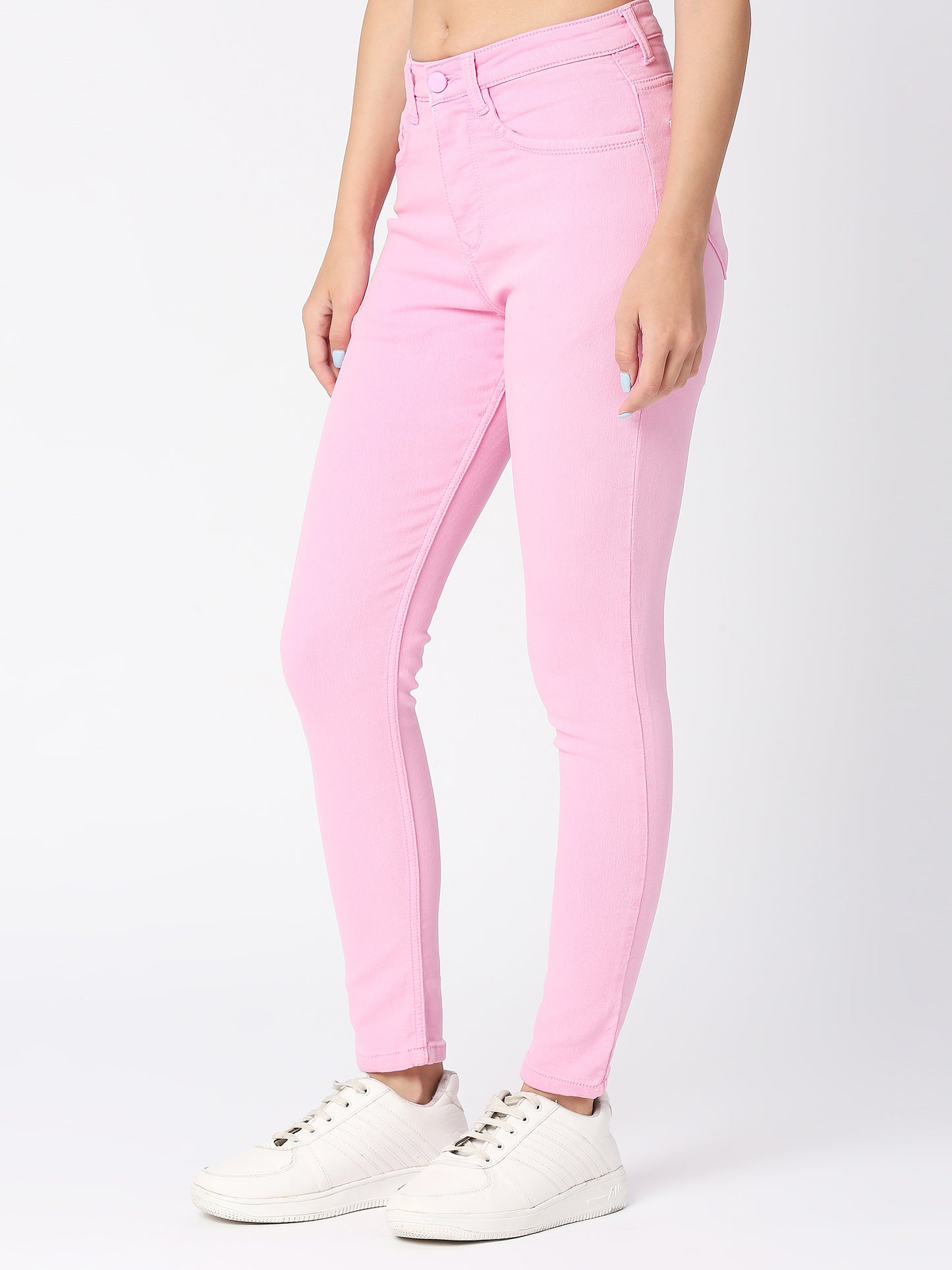 Cefalu®️ Women Denim Pink Ankle Length Jeans