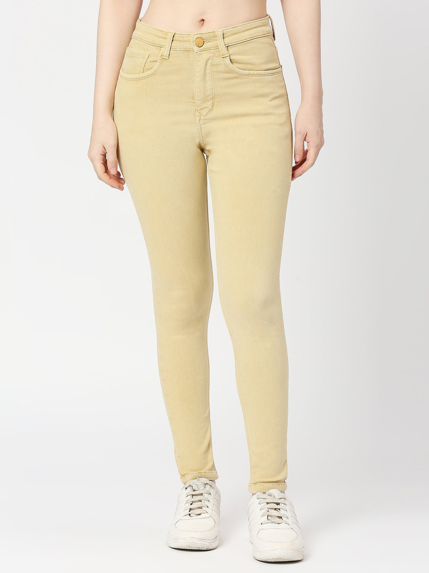 Cefalu®️ Women Denim Beige Ankle Length Jeans