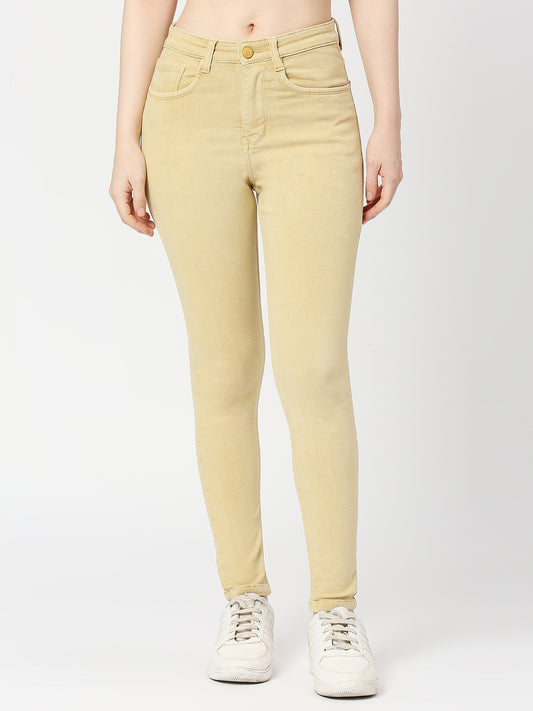 Cefalu®️ Women Denim Beige Ankle Length Jeans