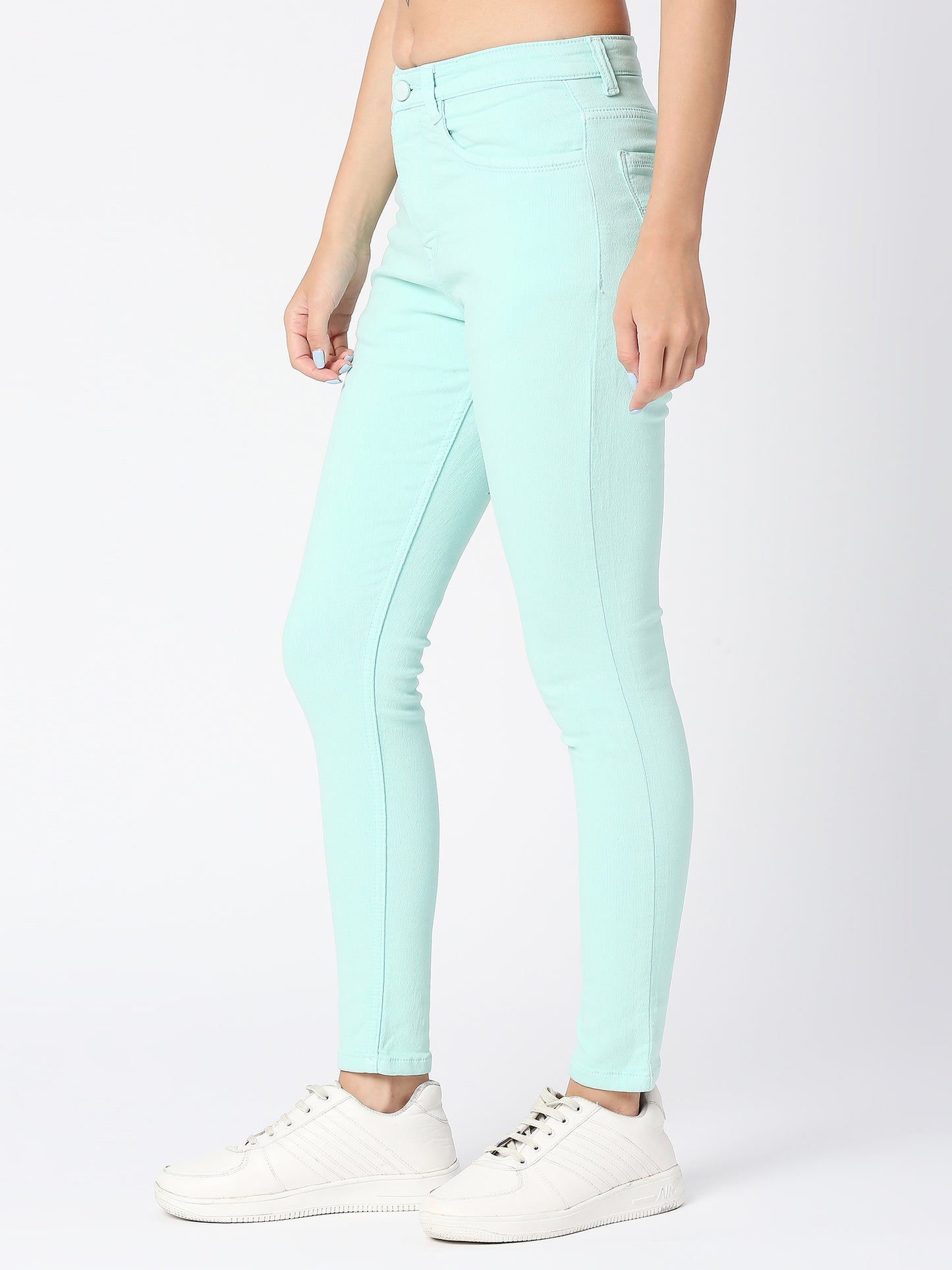 Cefalu®️ Women Denim Light Aqua Ankle Length Jeans