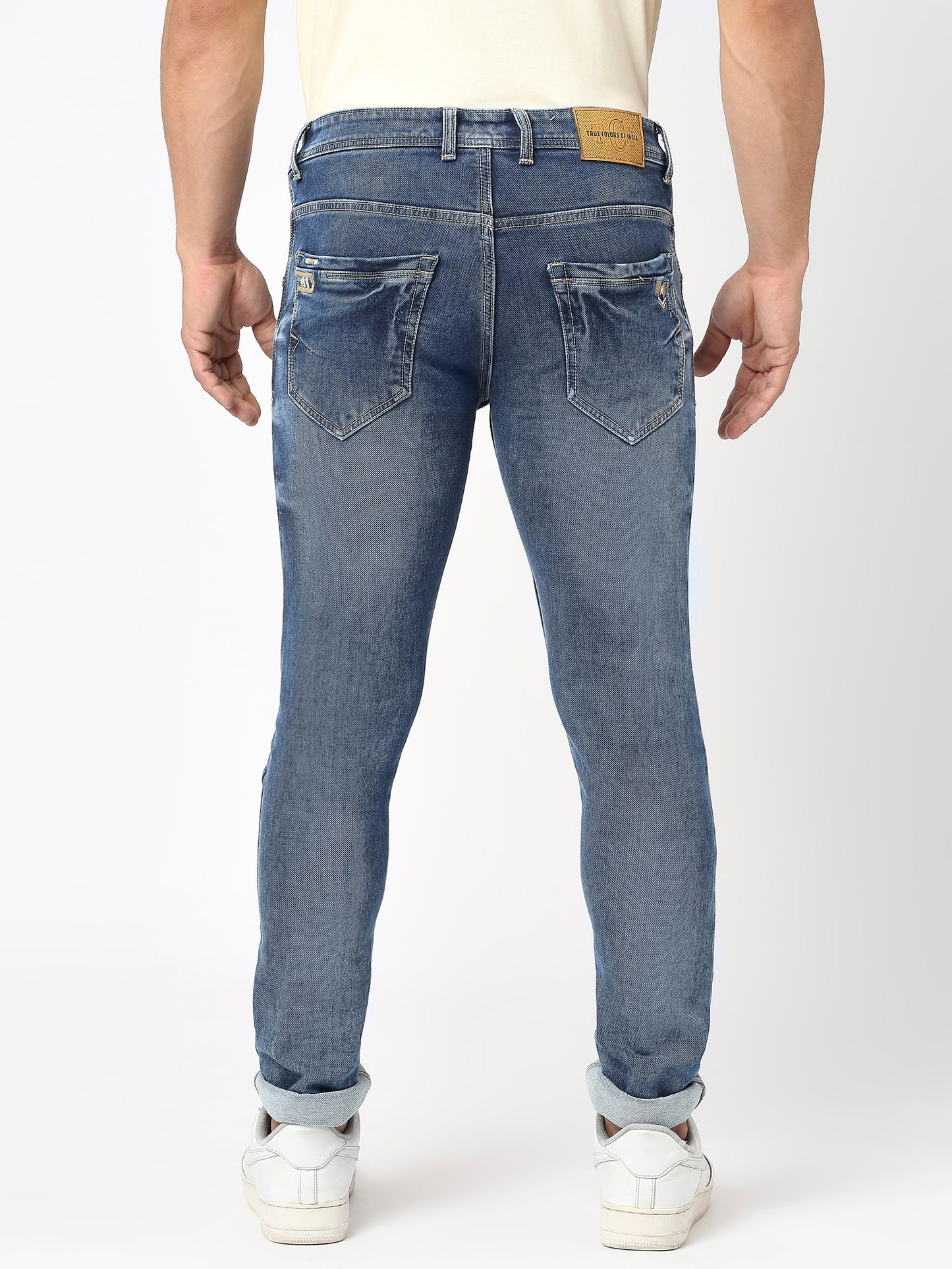 True Colors of India®️ (TCI) Men's Blue Whisker Jeans