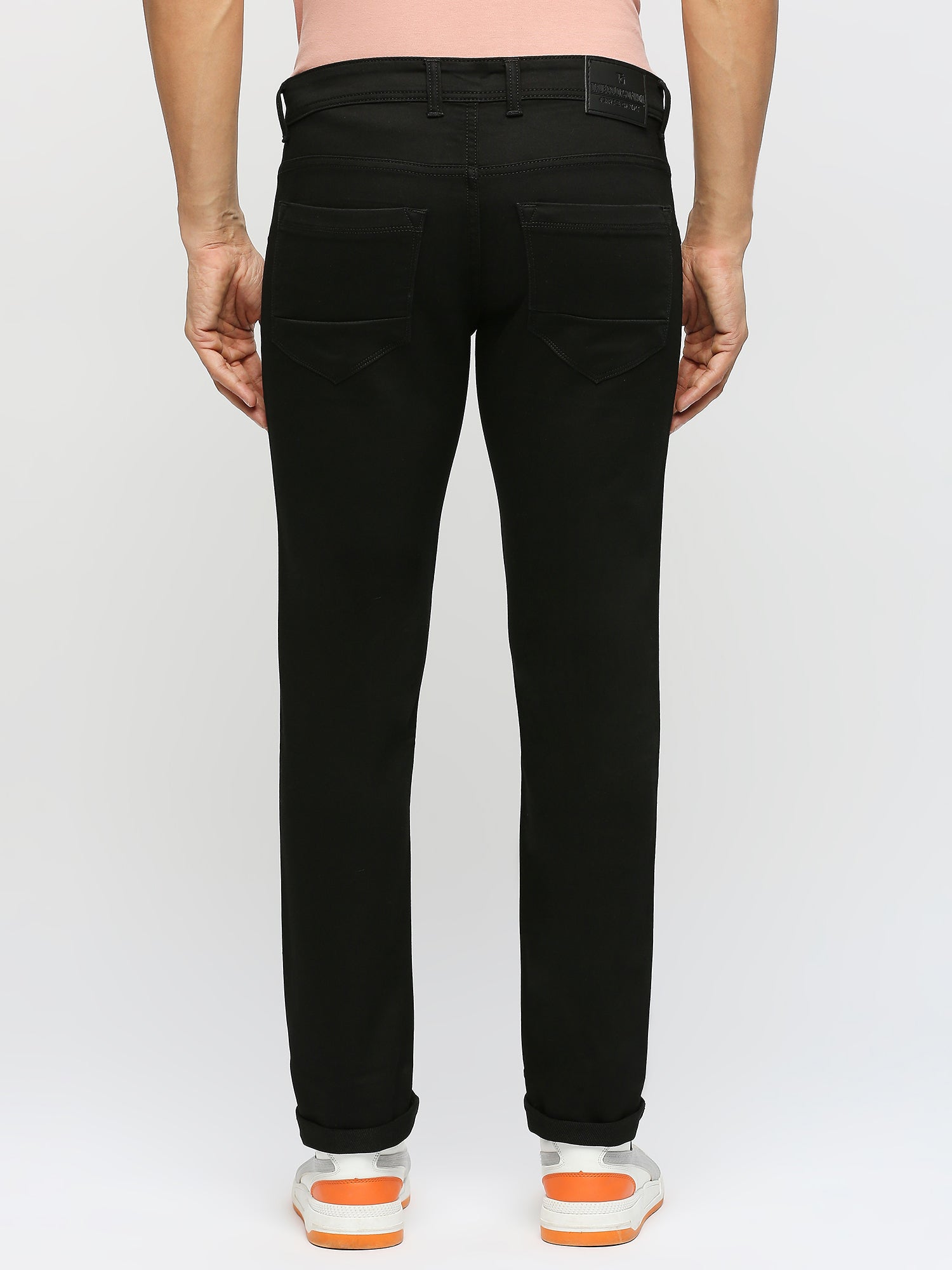 Men Slim Mid Rise Black Jeans