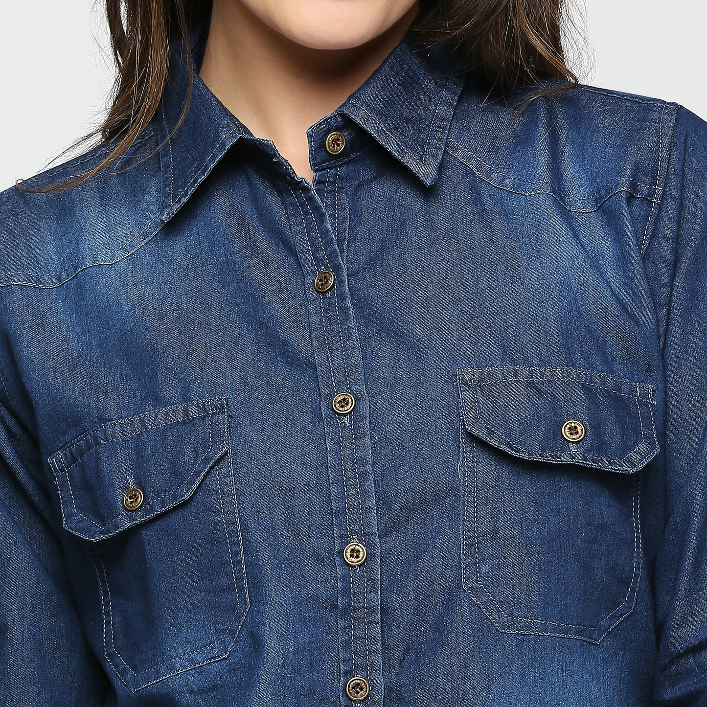 Cefalu®️ Dark Blue Denim shirt for women