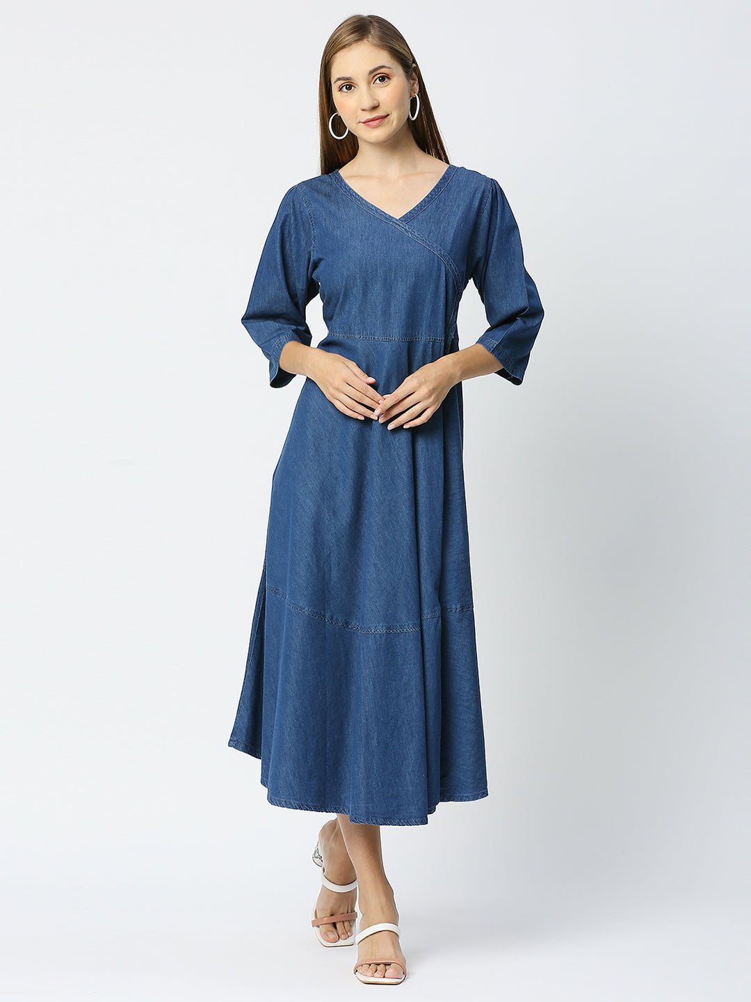 Cefalu®️ Denim Angrakha anarkiali Kurta for Women