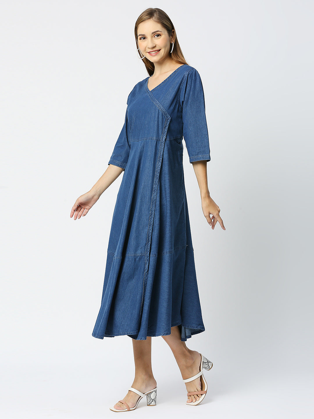 Cefalu®️ Denim Angrakha anarkiali Kurta for Women