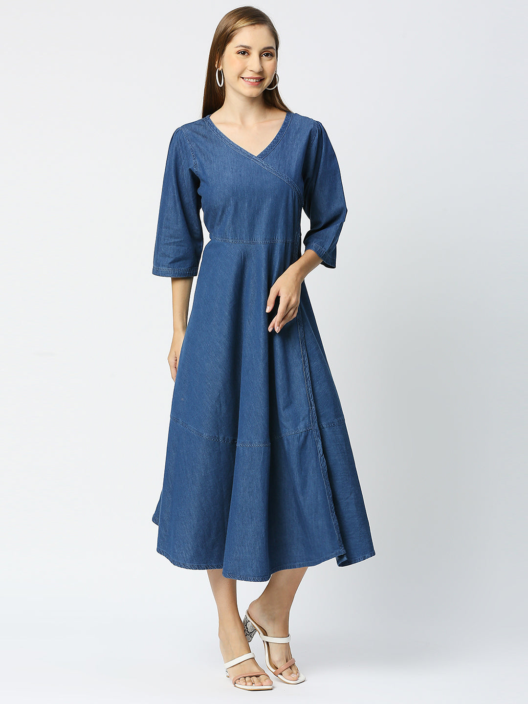 Cefalu®️ Denim Angrakha anarkiali Kurta for Women