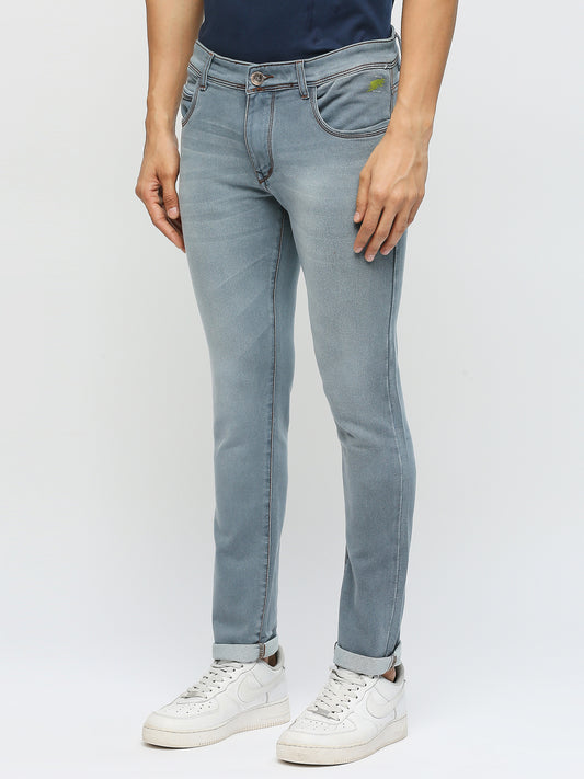 True Colors of India®️ (TCI) Light Grey Men's Slim Fit Stretchable Fabric Casual Wear Denim Jeans