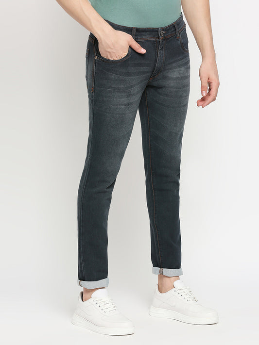 True Colors of India®️ (TCI) Dark Grey Men's Slim Fit Stretchable Fabric Casual Wear Denim Jeans