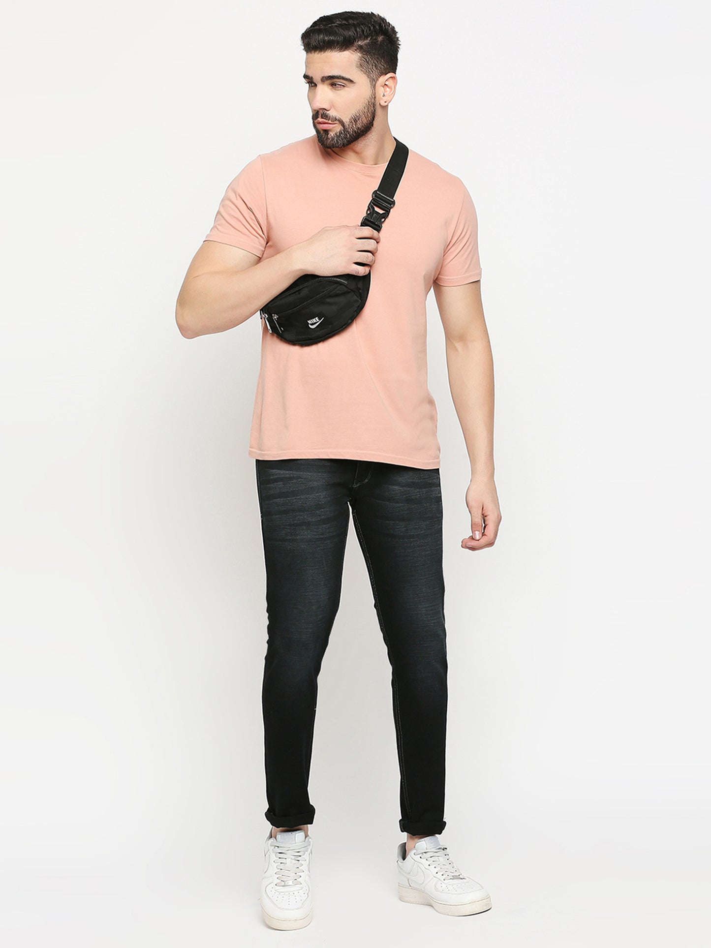 True Colors of India®️ (TCI) Black whisker Stretchable Casual Denim Knitts Cotton Jeans Slim Fit Mid Rise full Length(42 inch)