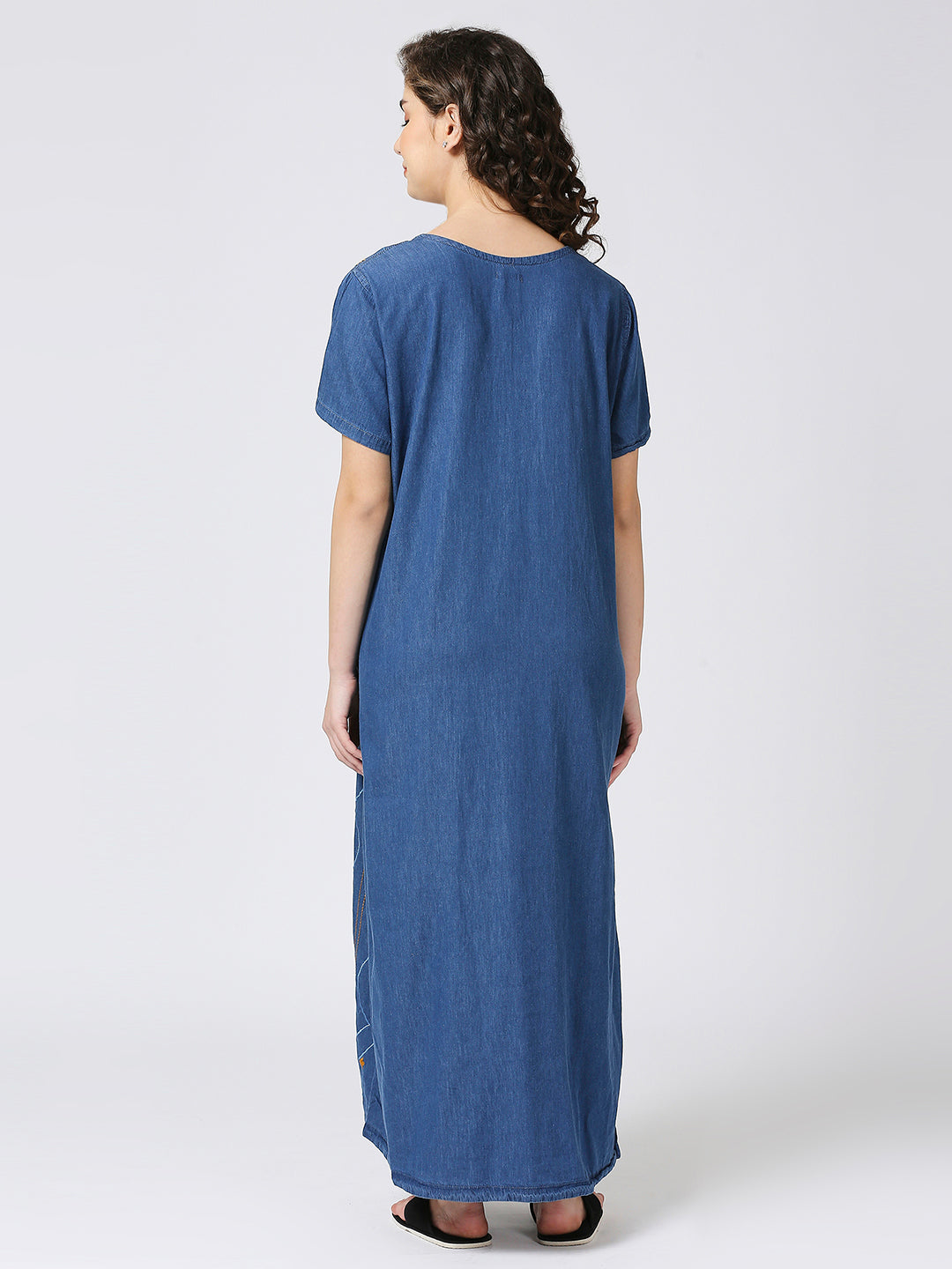 Cefalu®️ Women Blue Denim Gown