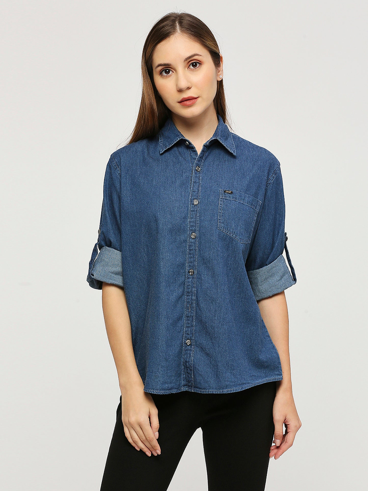 Cefalu®️ denim oversized shirt for women