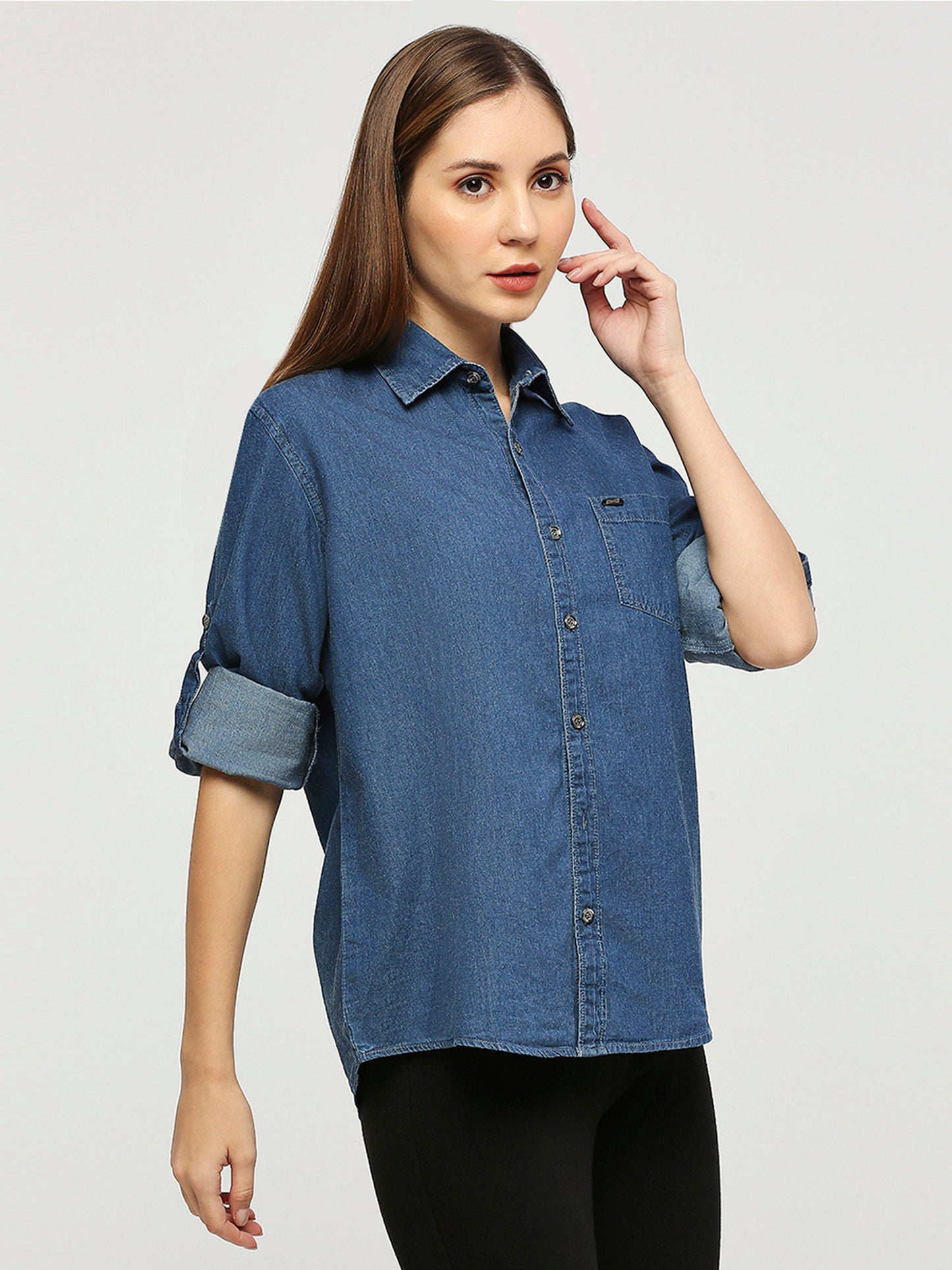 Cefalu®️ denim oversized shirt for women