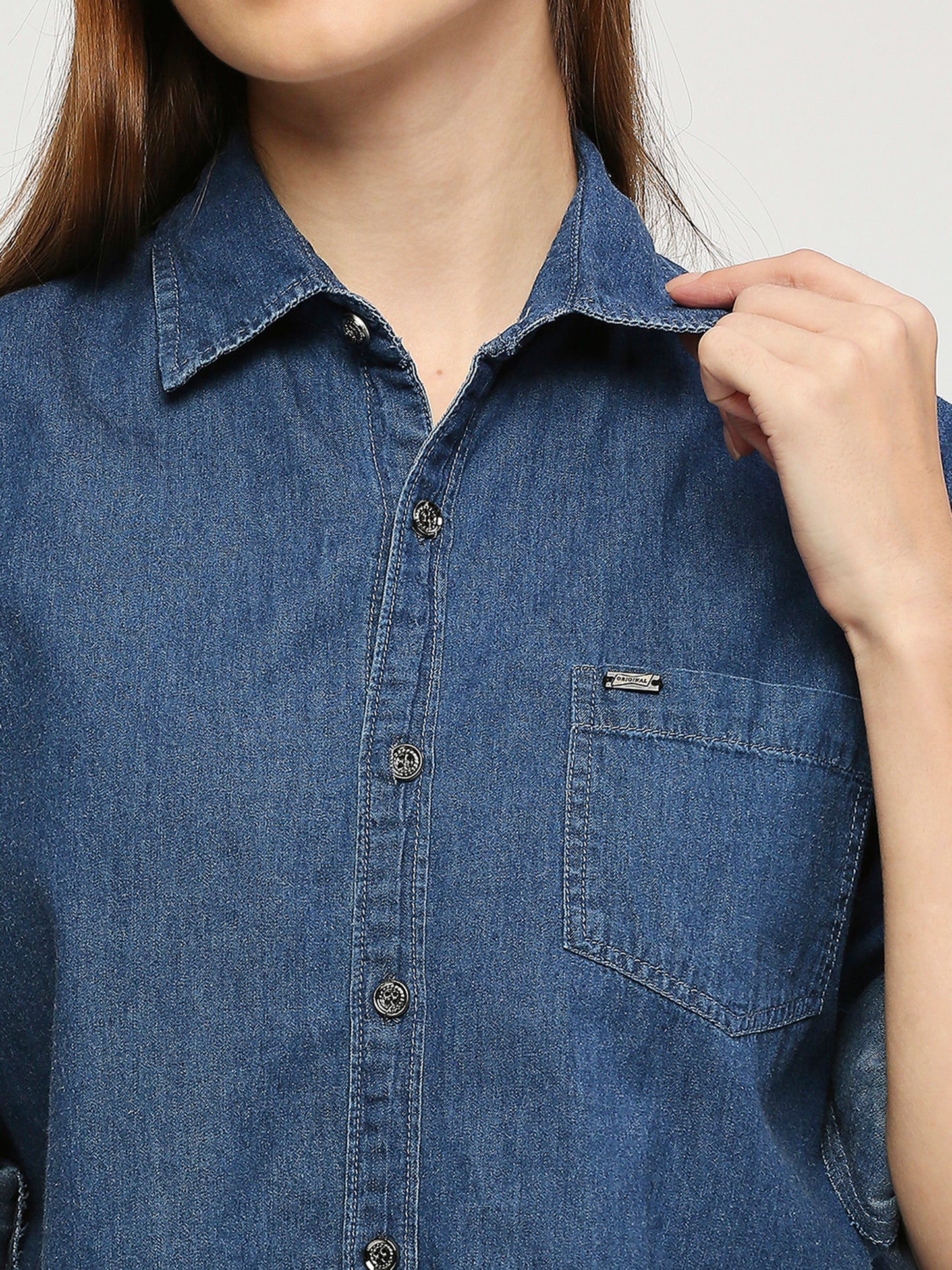 Cefalu®️ denim oversized shirt for women