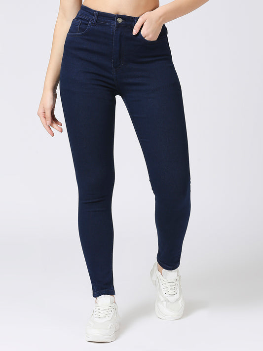 Cefalu High Waisted Stretchable Skinny Fit Jeans For Women