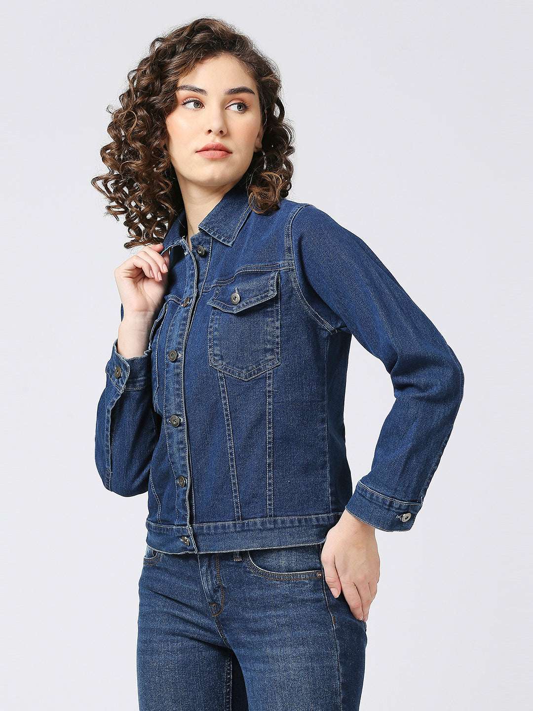 Cefalu Dark Blue Denim Jacket for women