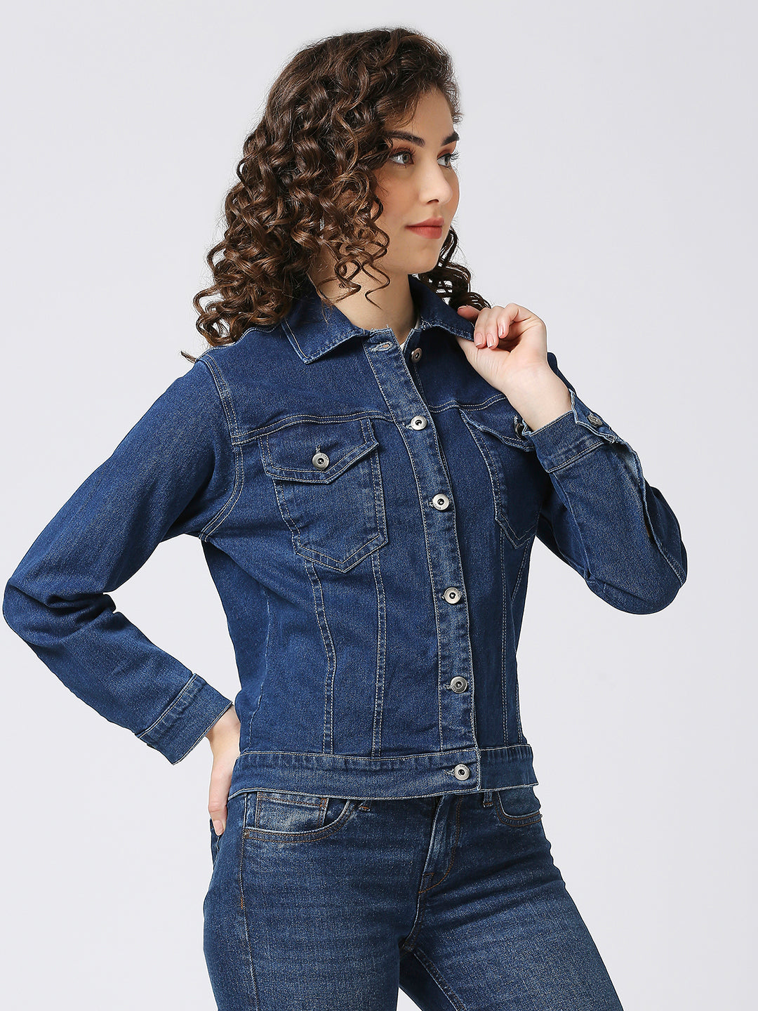 Cefalu Dark Blue Denim Jacket for women