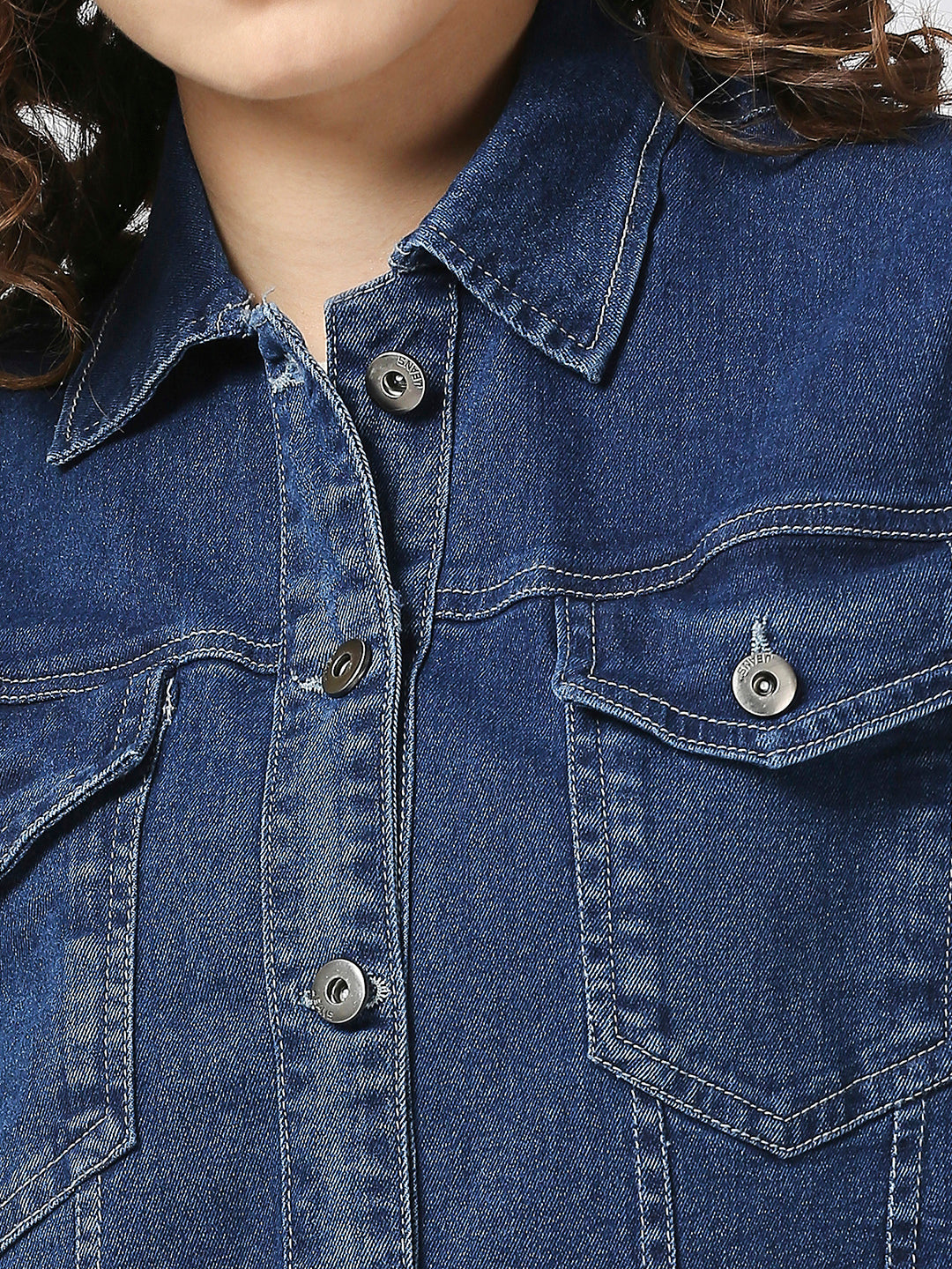 Cefalu Dark Blue Denim Jacket for women